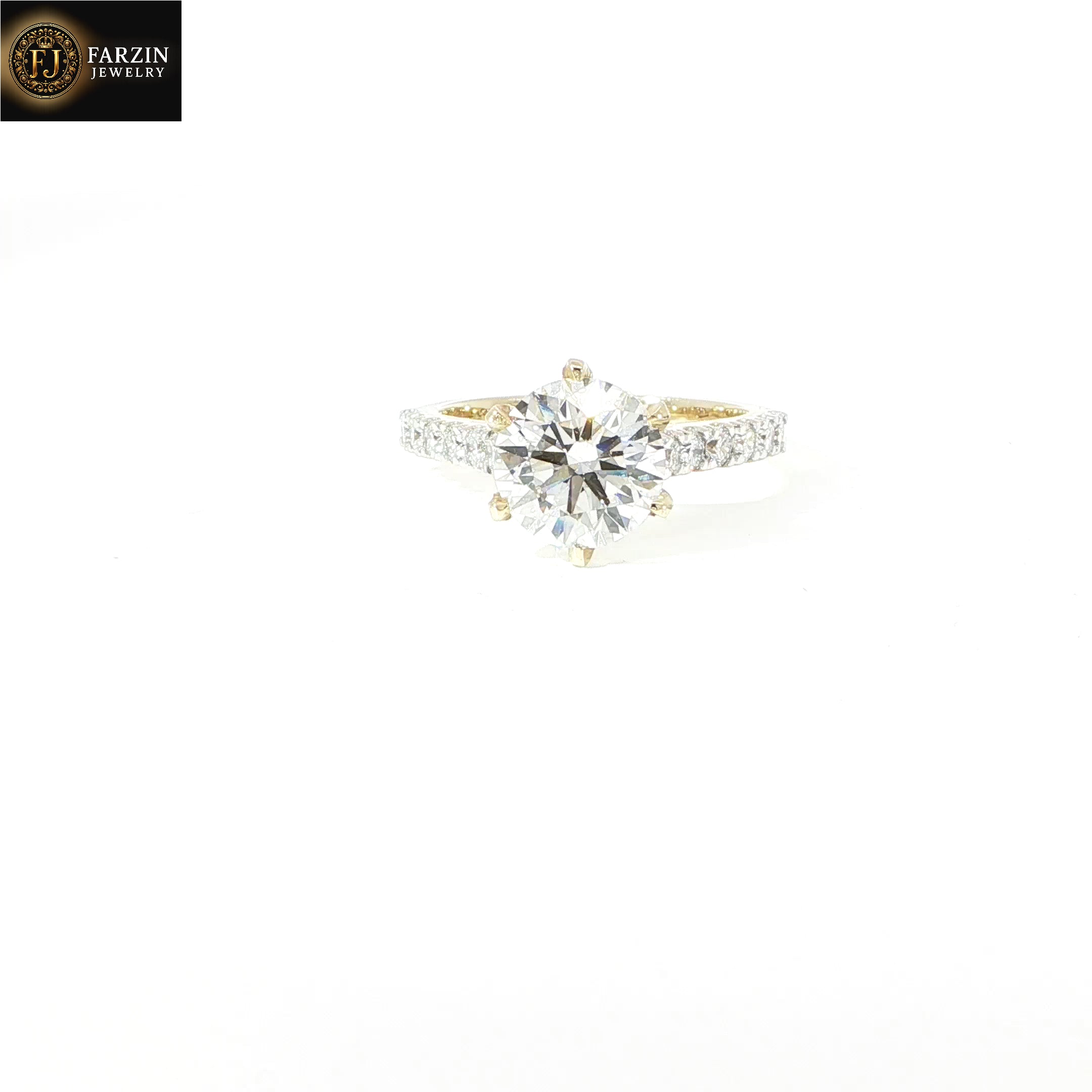 14K Yellow Gold 3CTW  Lab Grown Diamond Engagement Ring