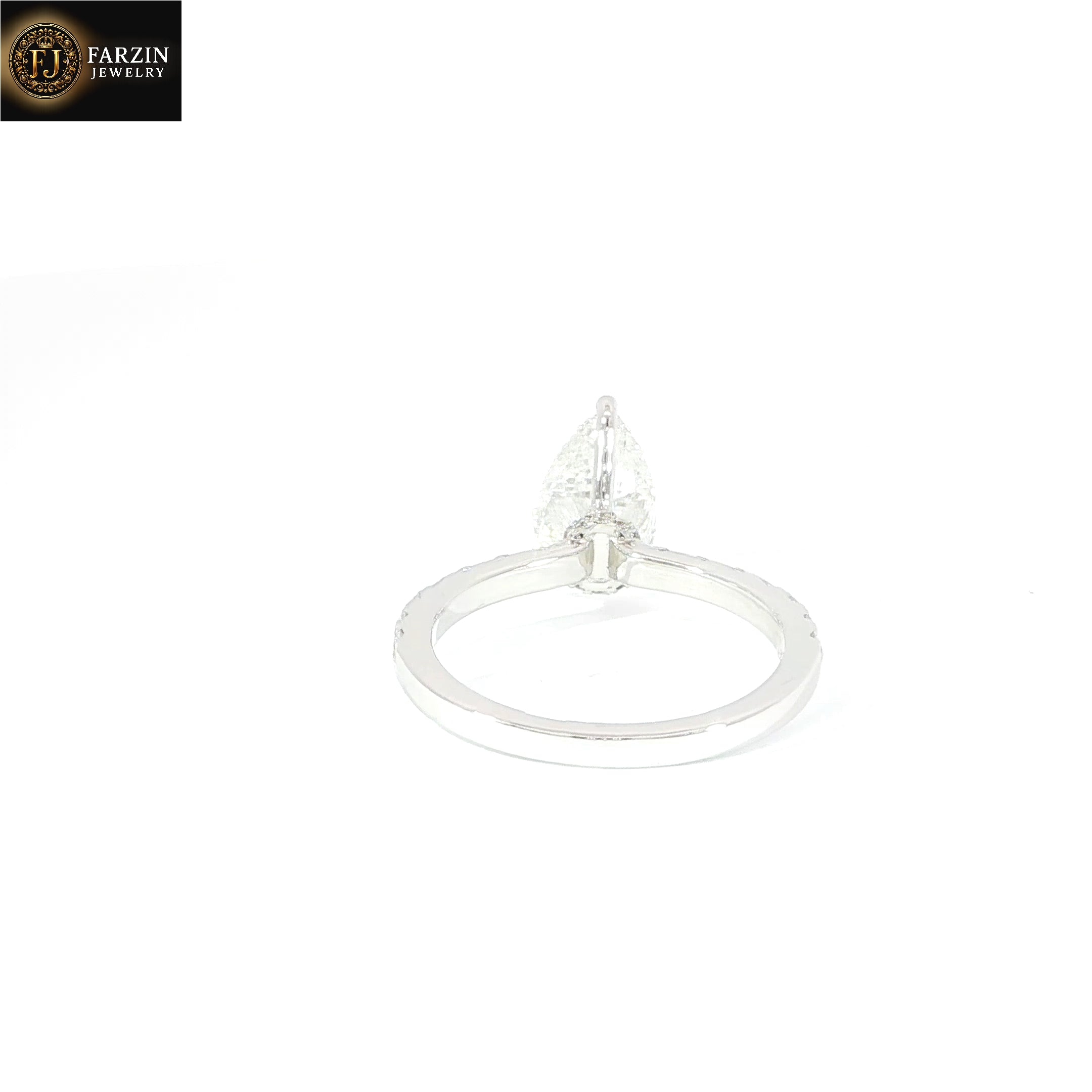 925 Sterling Silver Pear-Cut Solitaire Ring with VVS Moissanite - 2.49ctw