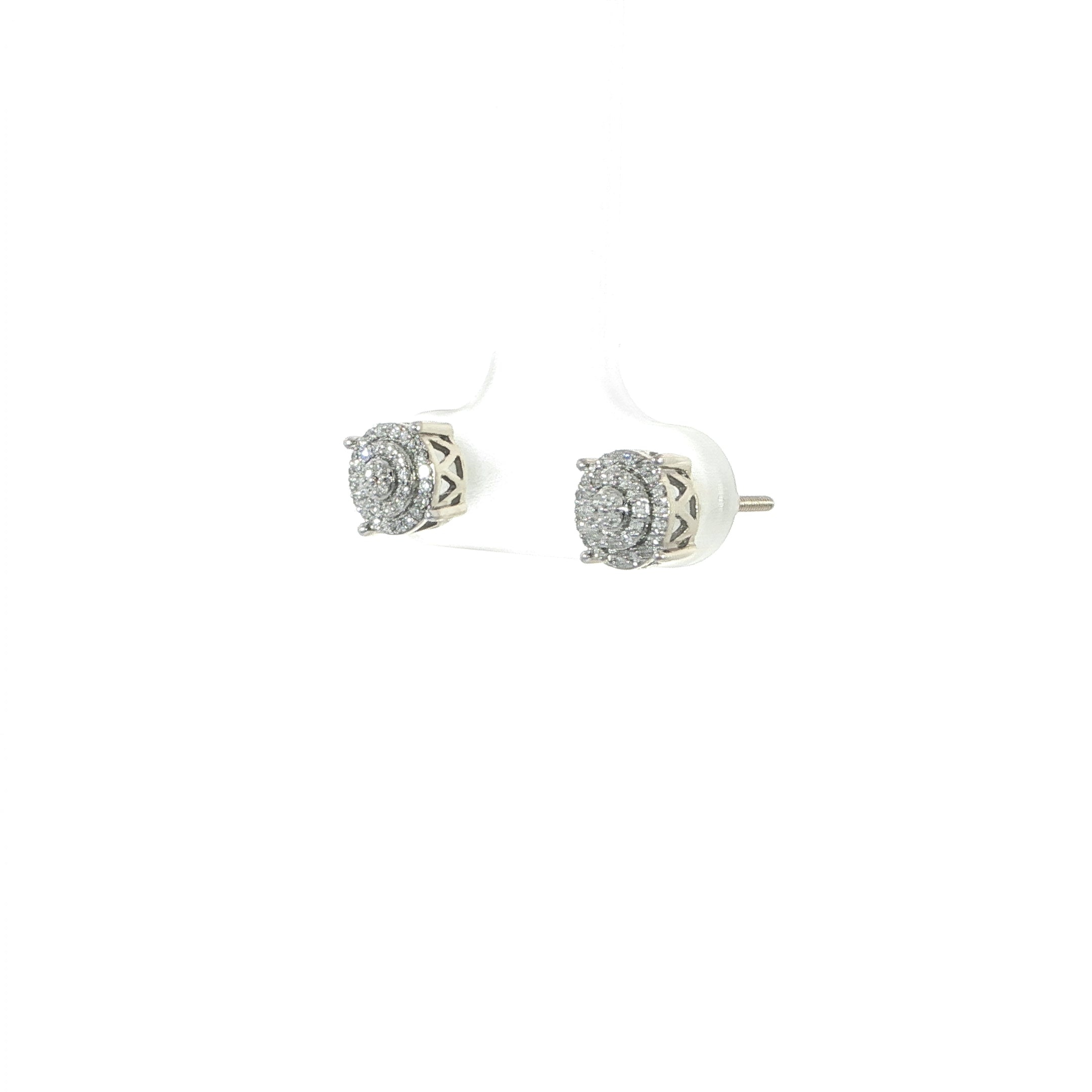 10K Diamond Cluster Stud Earrings -2