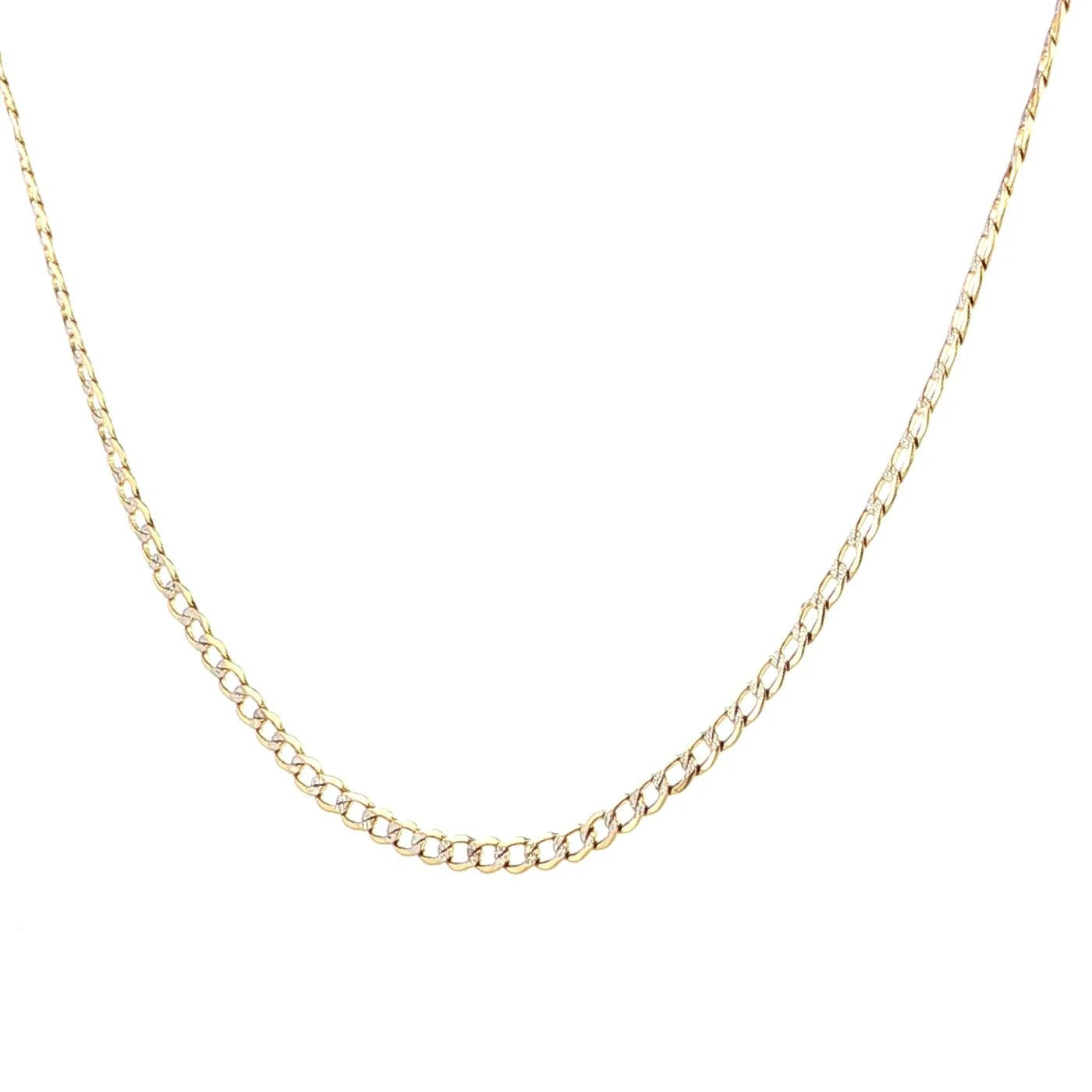 14K Yellow Gold 4MM Diamond-Cut Curb Chain Necklace