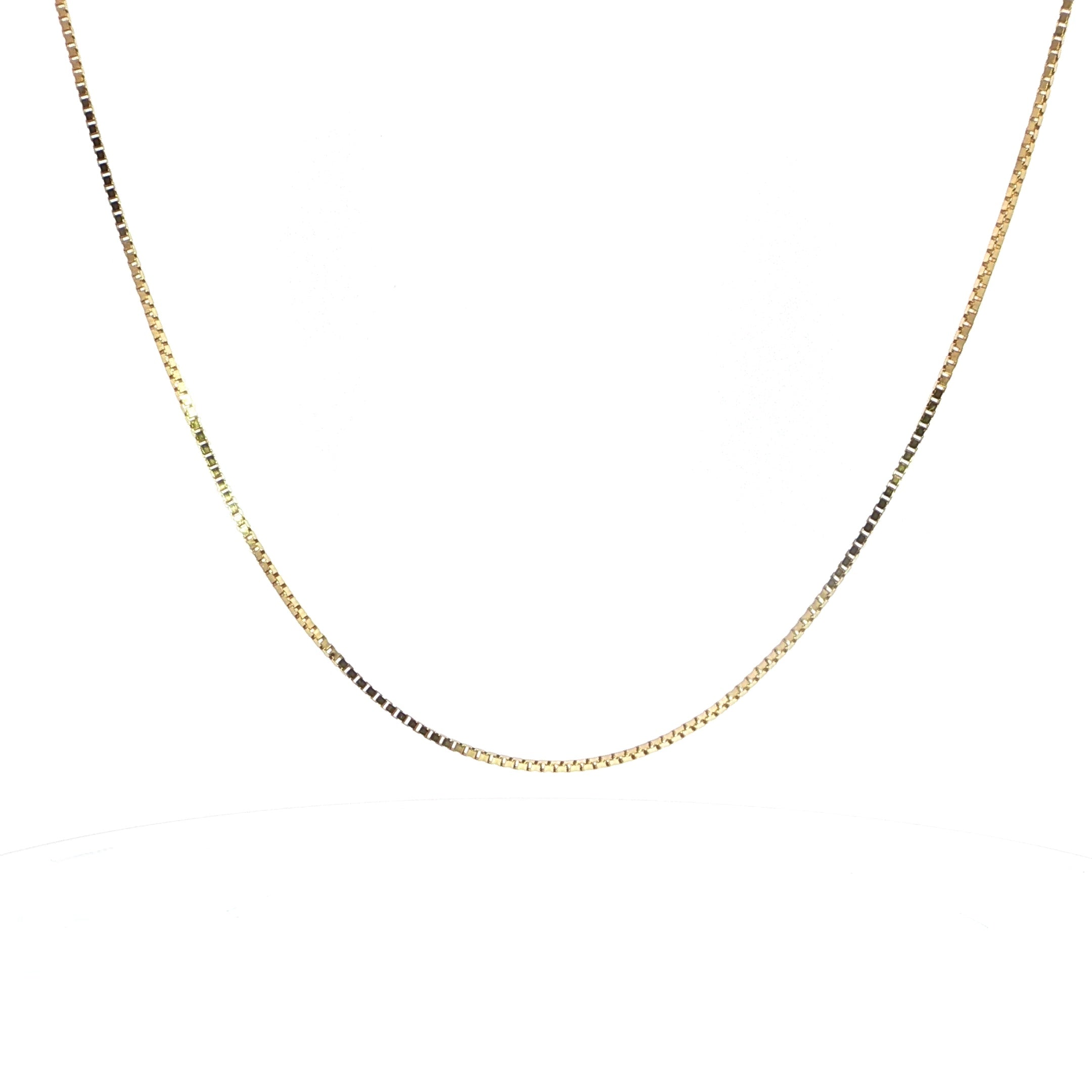 14K Yellow Gold 1.4MM Solid Box Chain Necklace