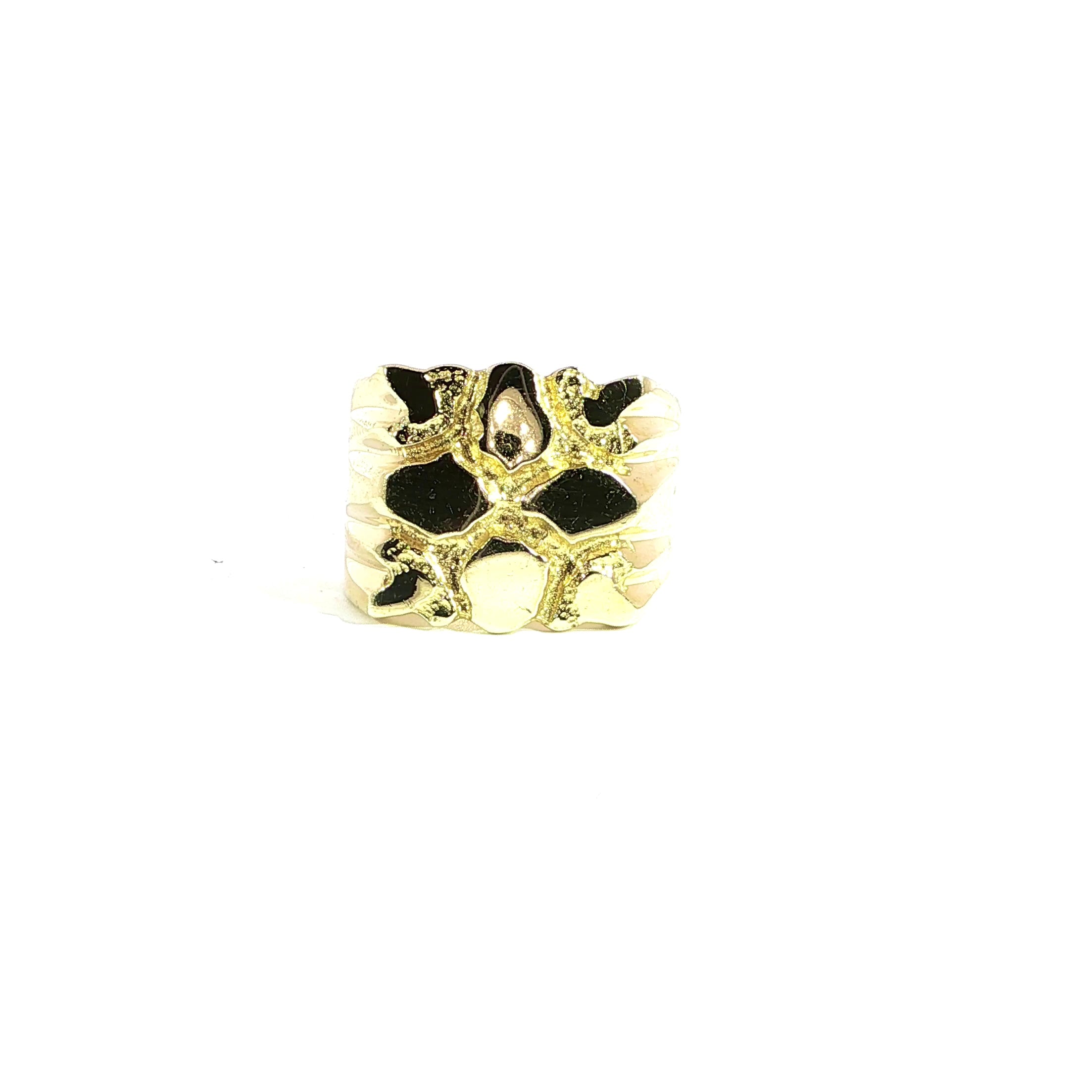 Front view large square nugget ring 16mm