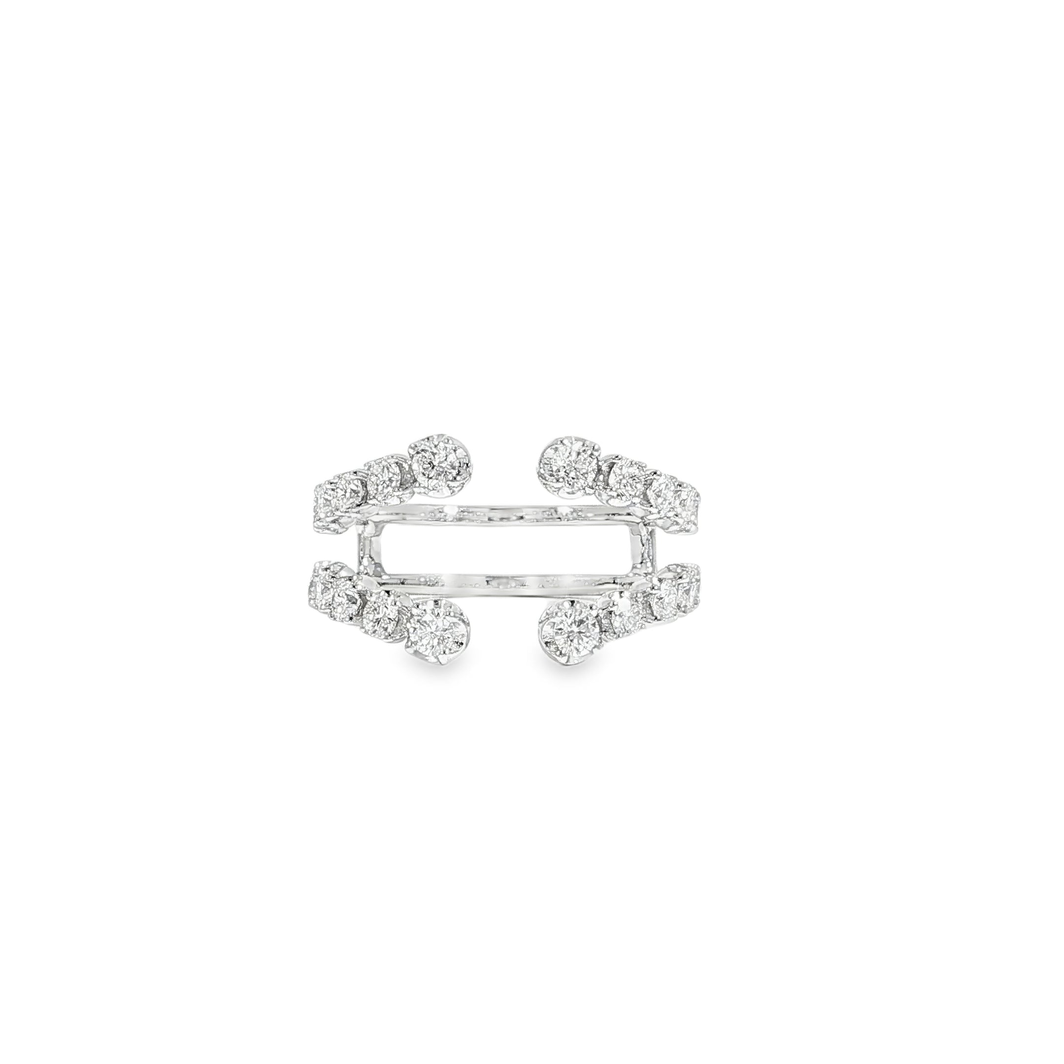 Graduated round diamond enhancer in 14K white gold
