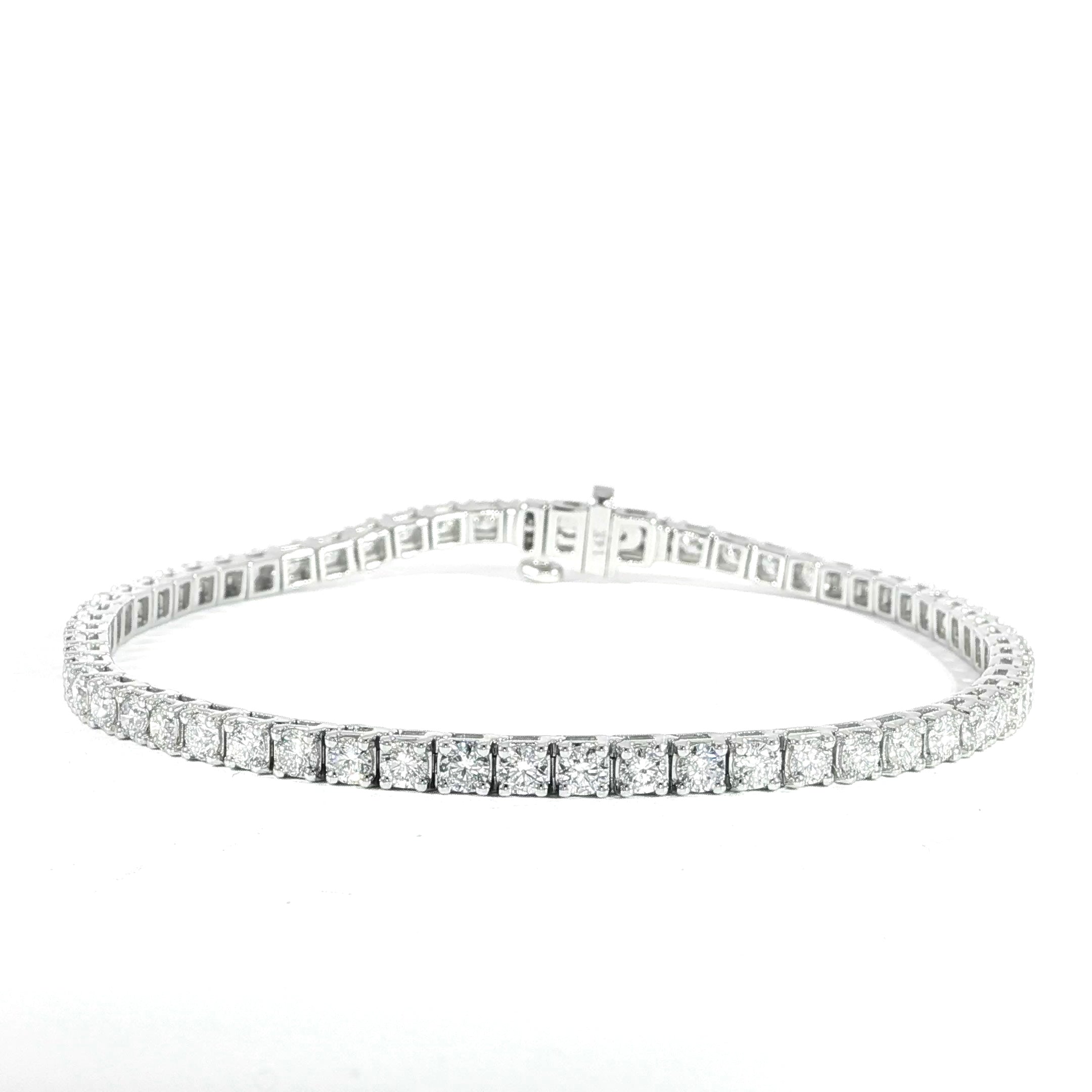 14K White Gold LG Diamond Tennis Bracelet – 3.60 Carat