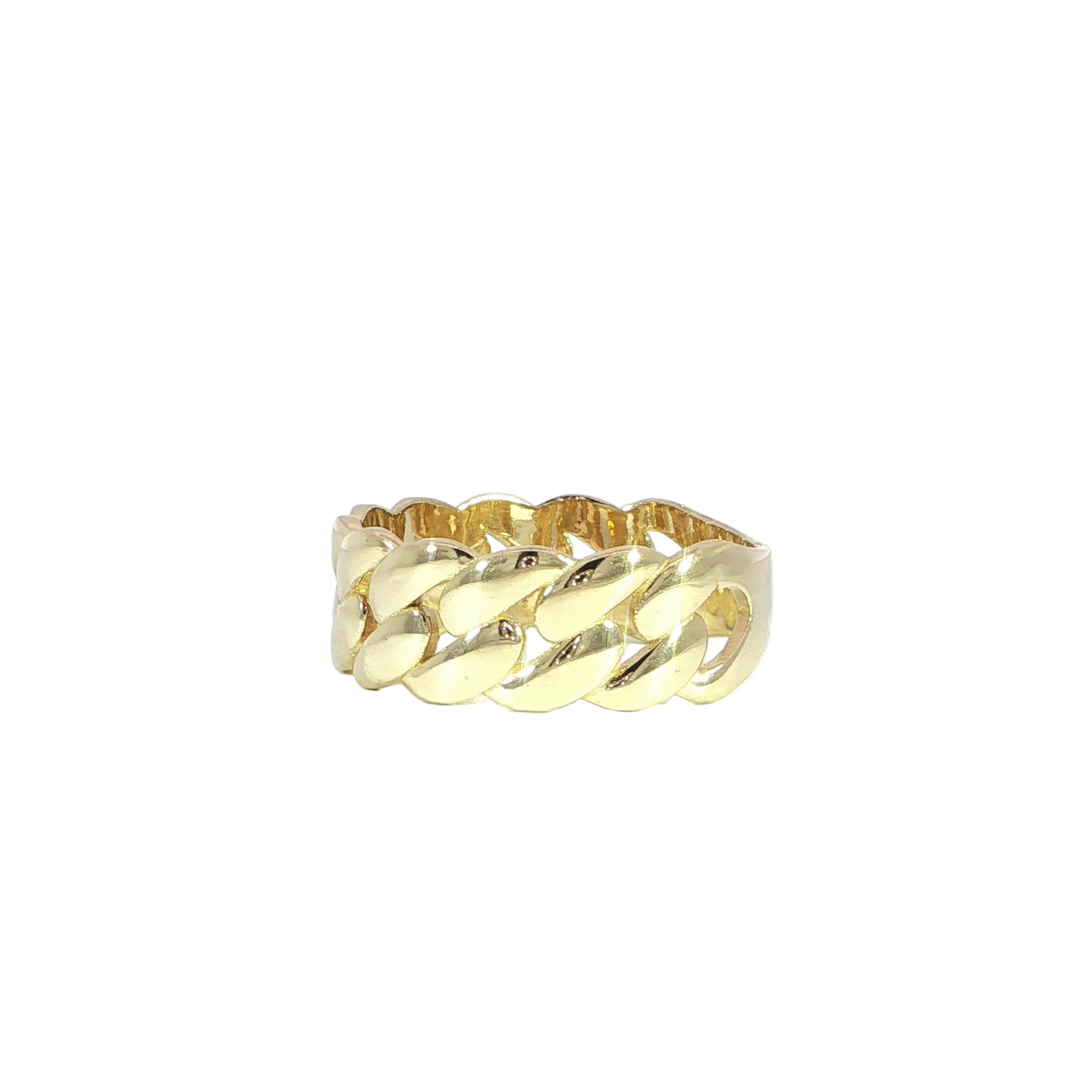 14K Gold Cuban Link Ring  - 1