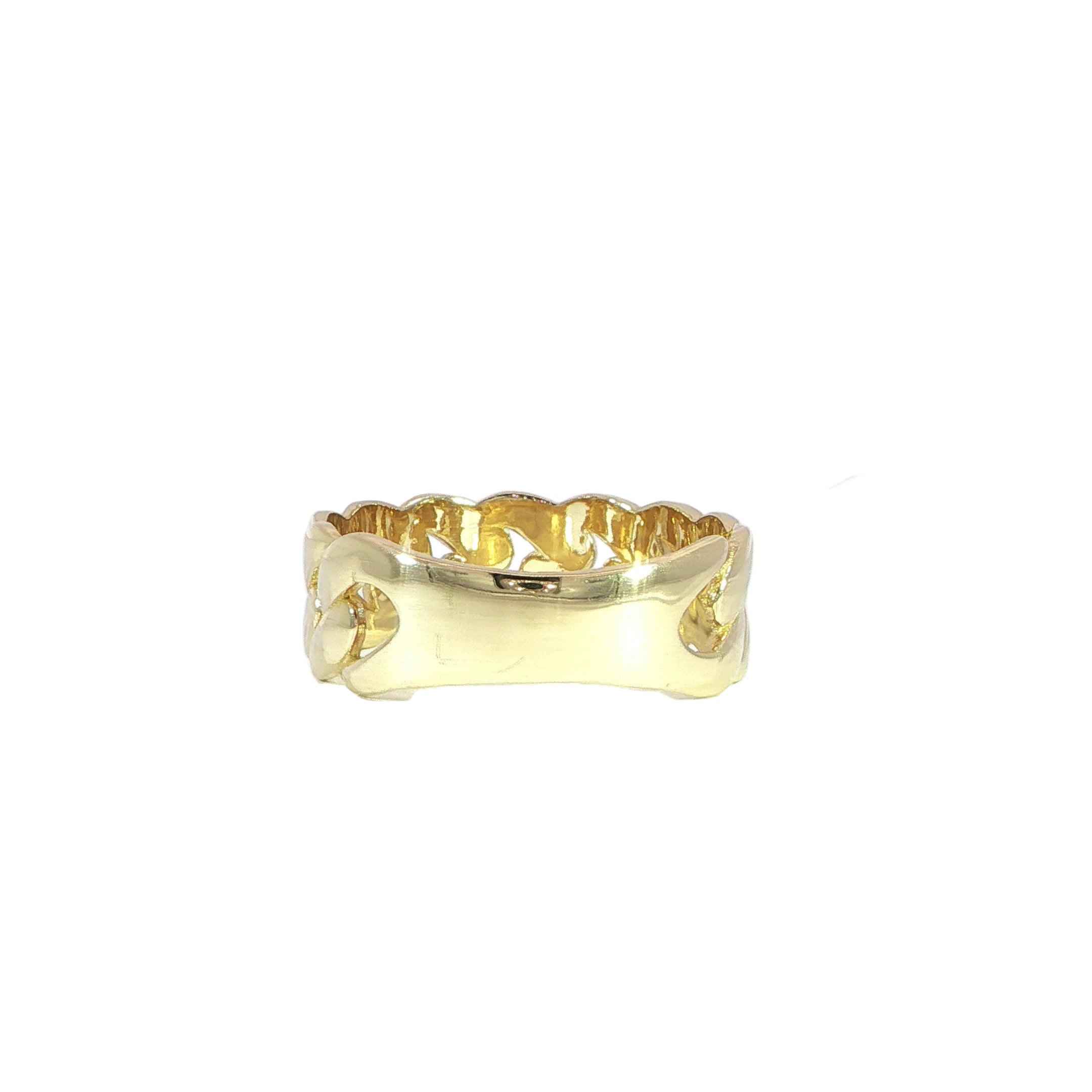 14K Gold Cuban Link Ring  - 1