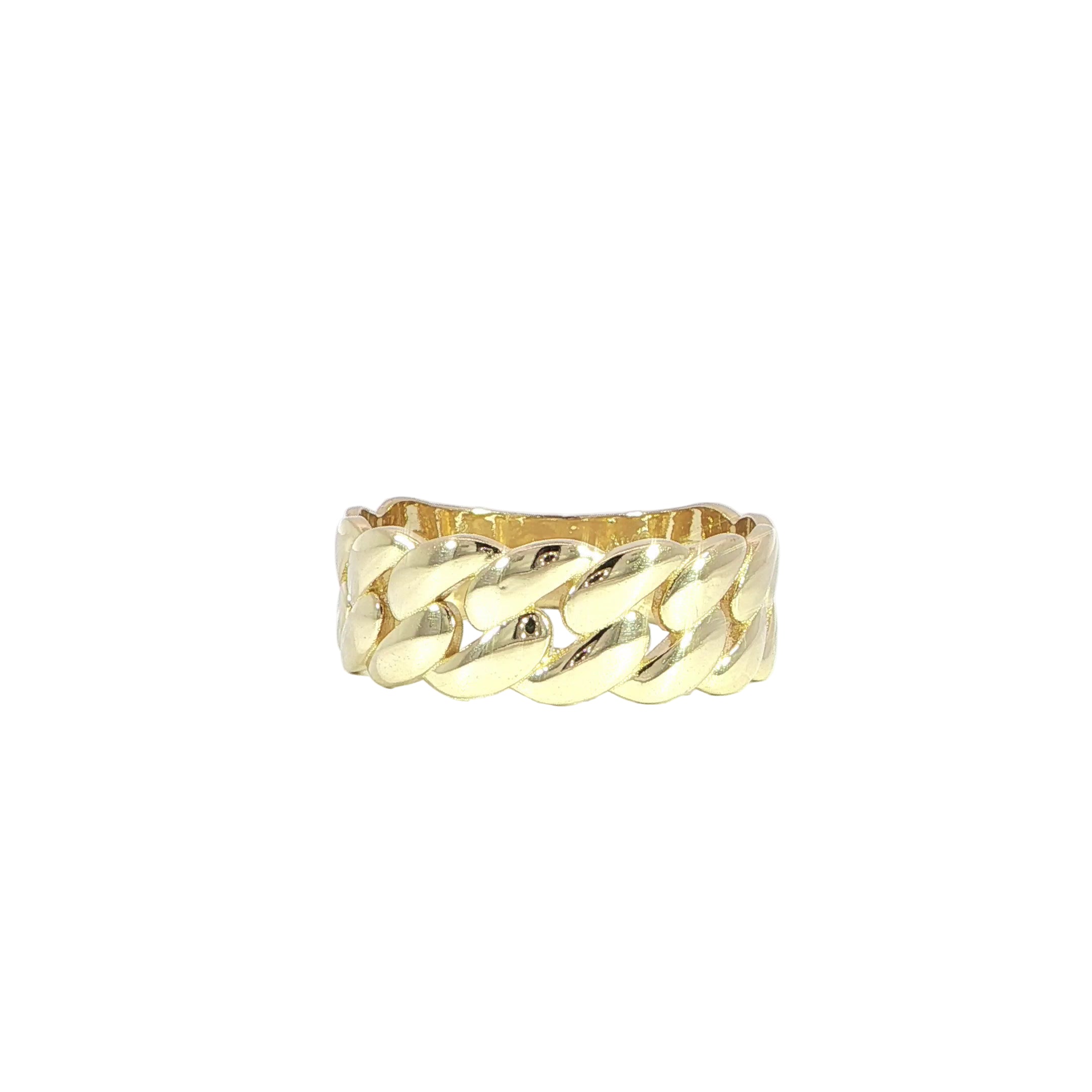 14K Gold Cuban Link Ring  - 1