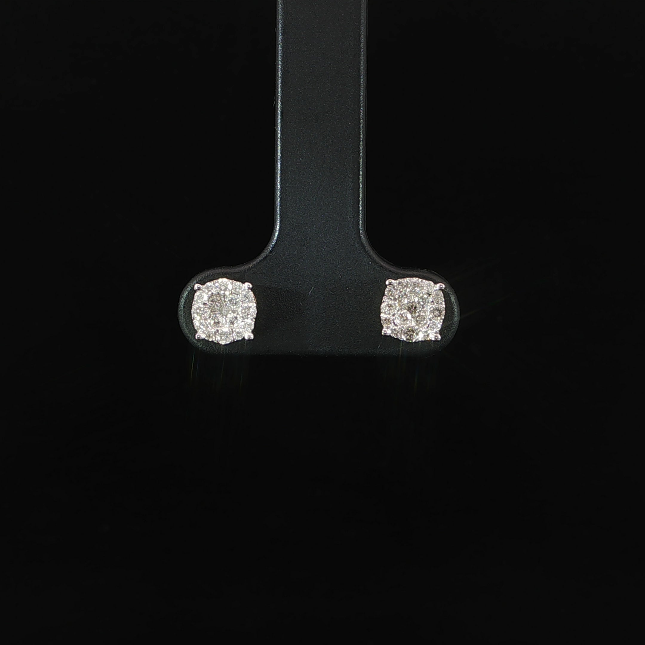 10K Yellow Gold Cluster Diamond Earrings