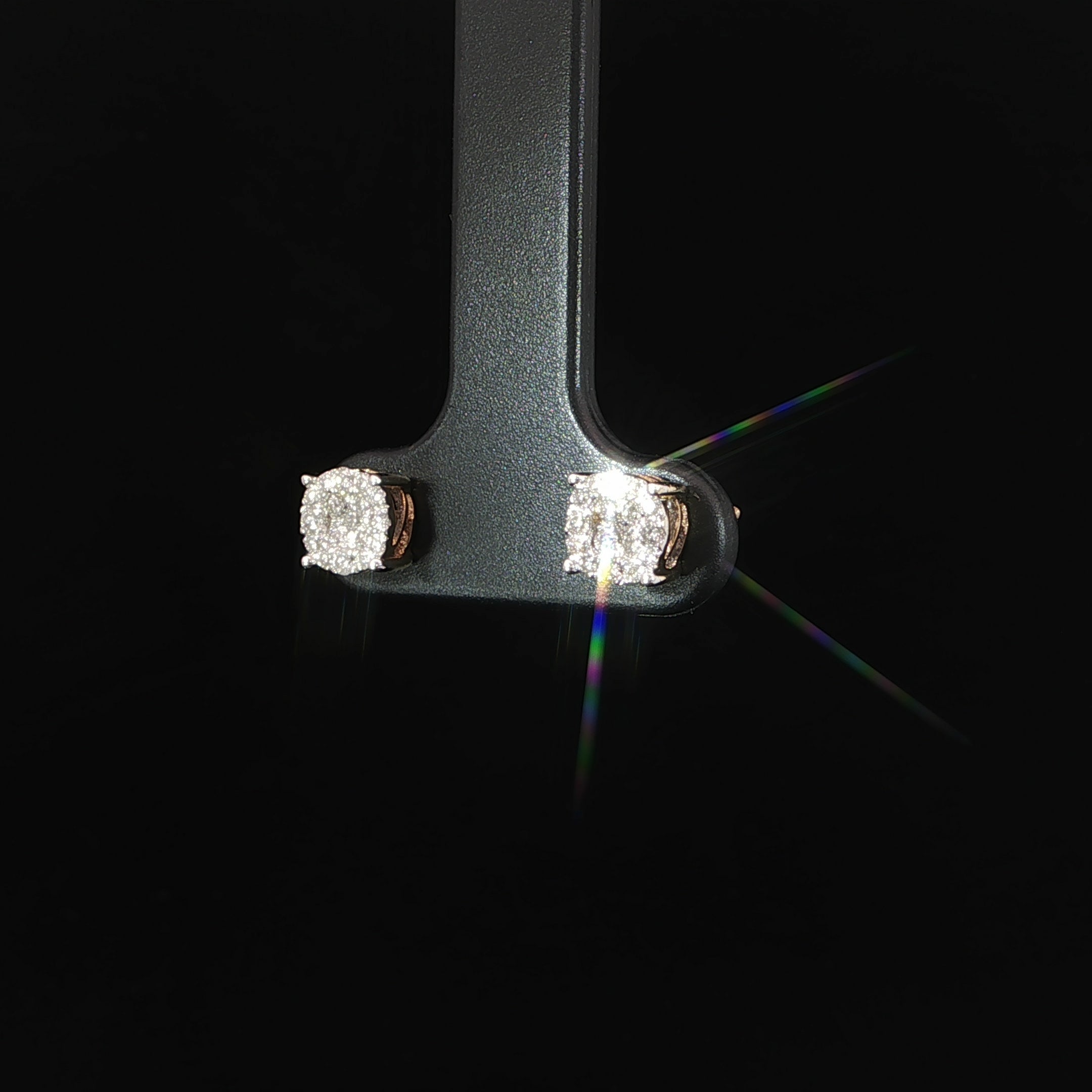 10K Yellow Gold Cluster Diamond Earrings