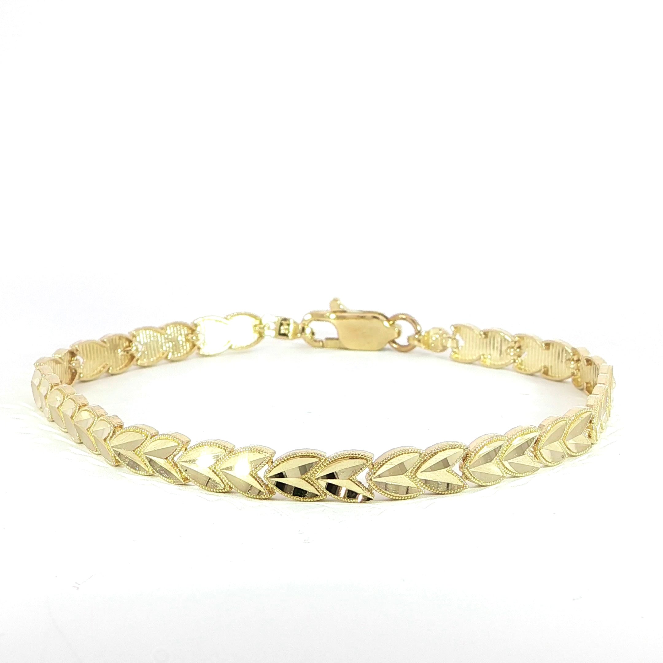 14K Yellow Gold Chevron Bracelet - 4.7MM