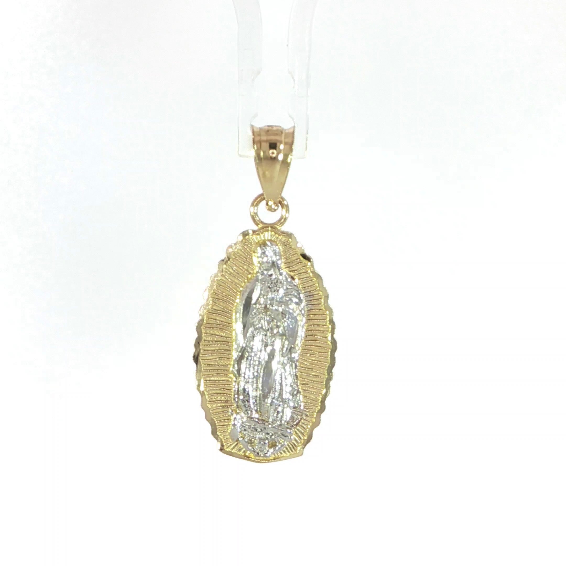 14K Gold Virgin Mary Pendant