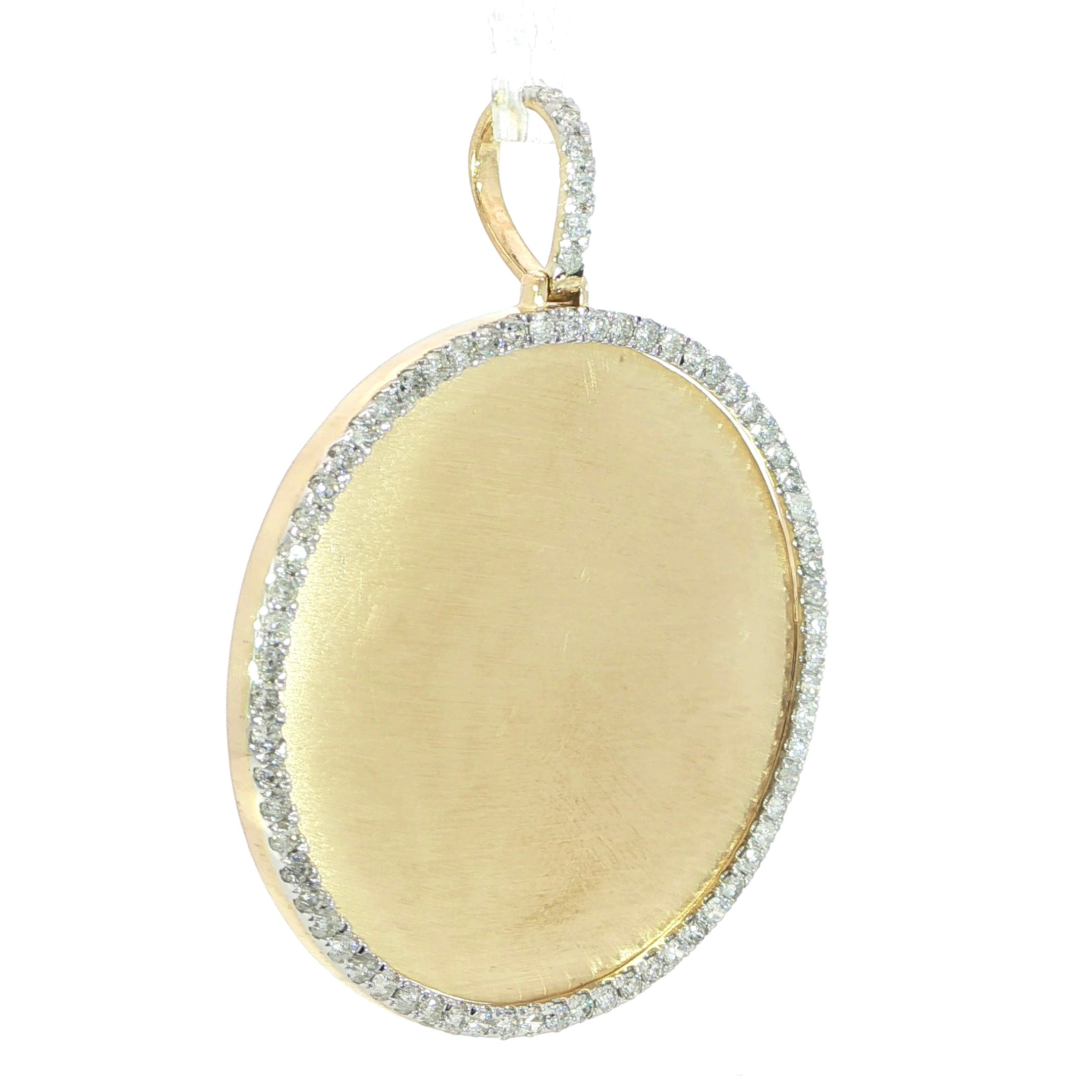 10K Gold Picture Frame Pendant with Natural Diamonds  - 1