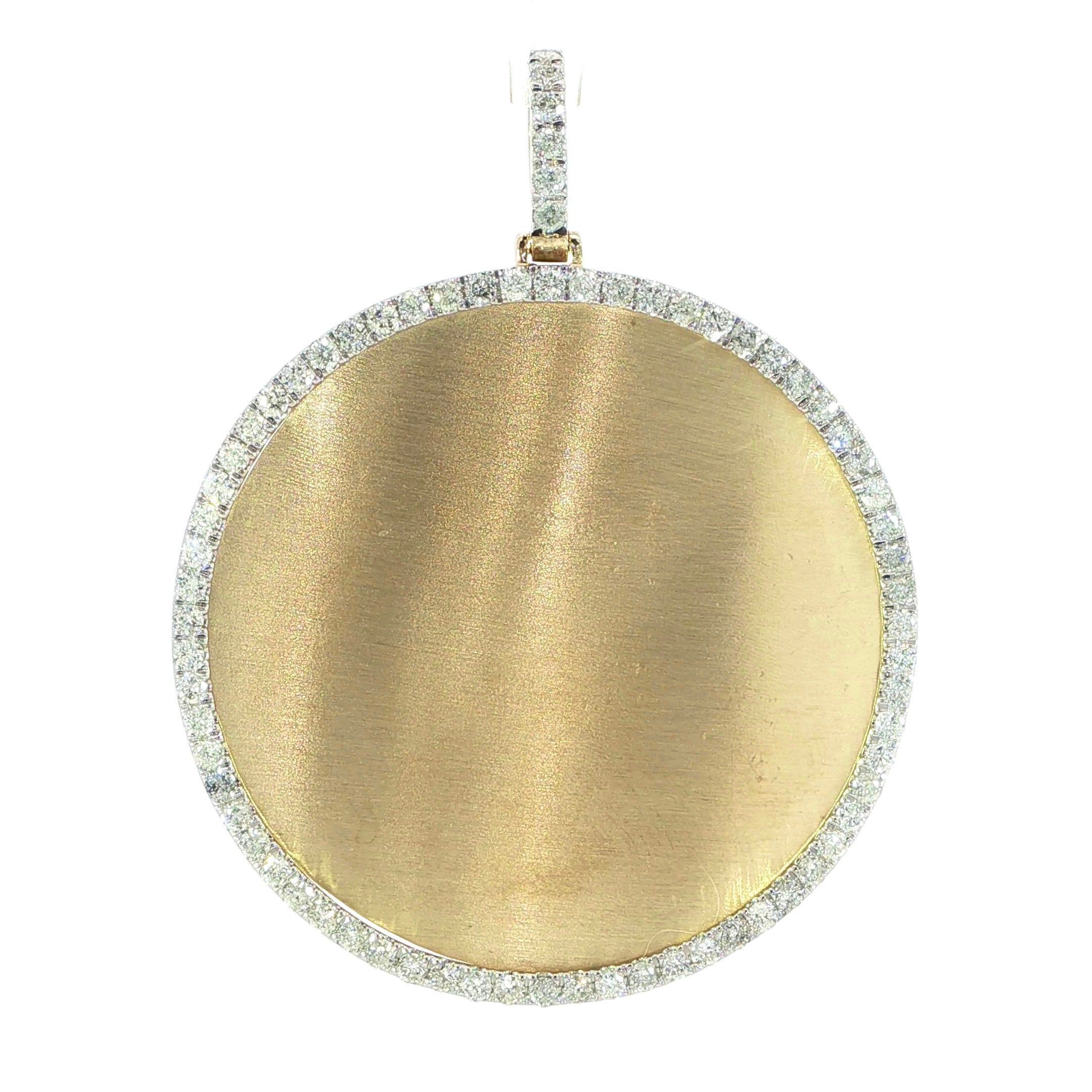 10K Gold Picture Frame Pendant with Natural Diamonds  - 1