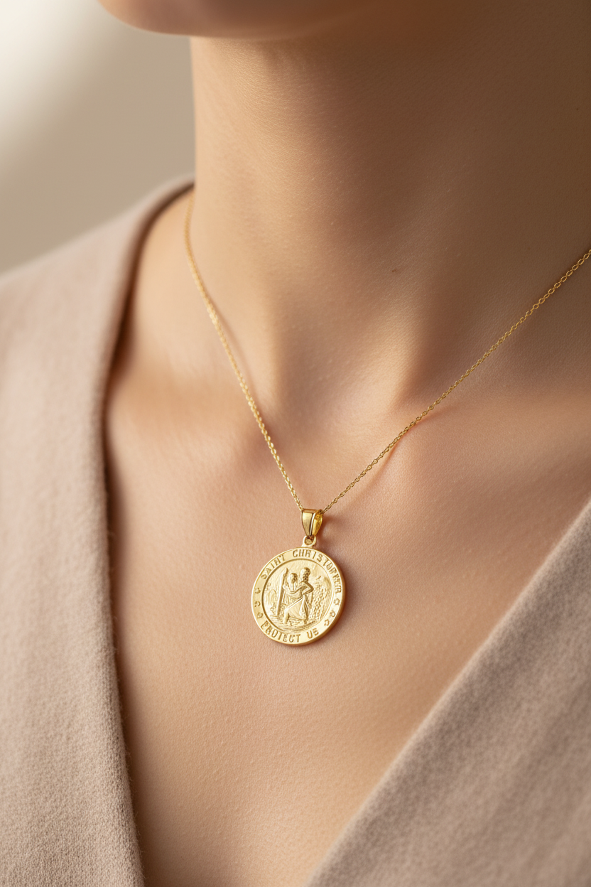 10K Saint Christopher Pendant