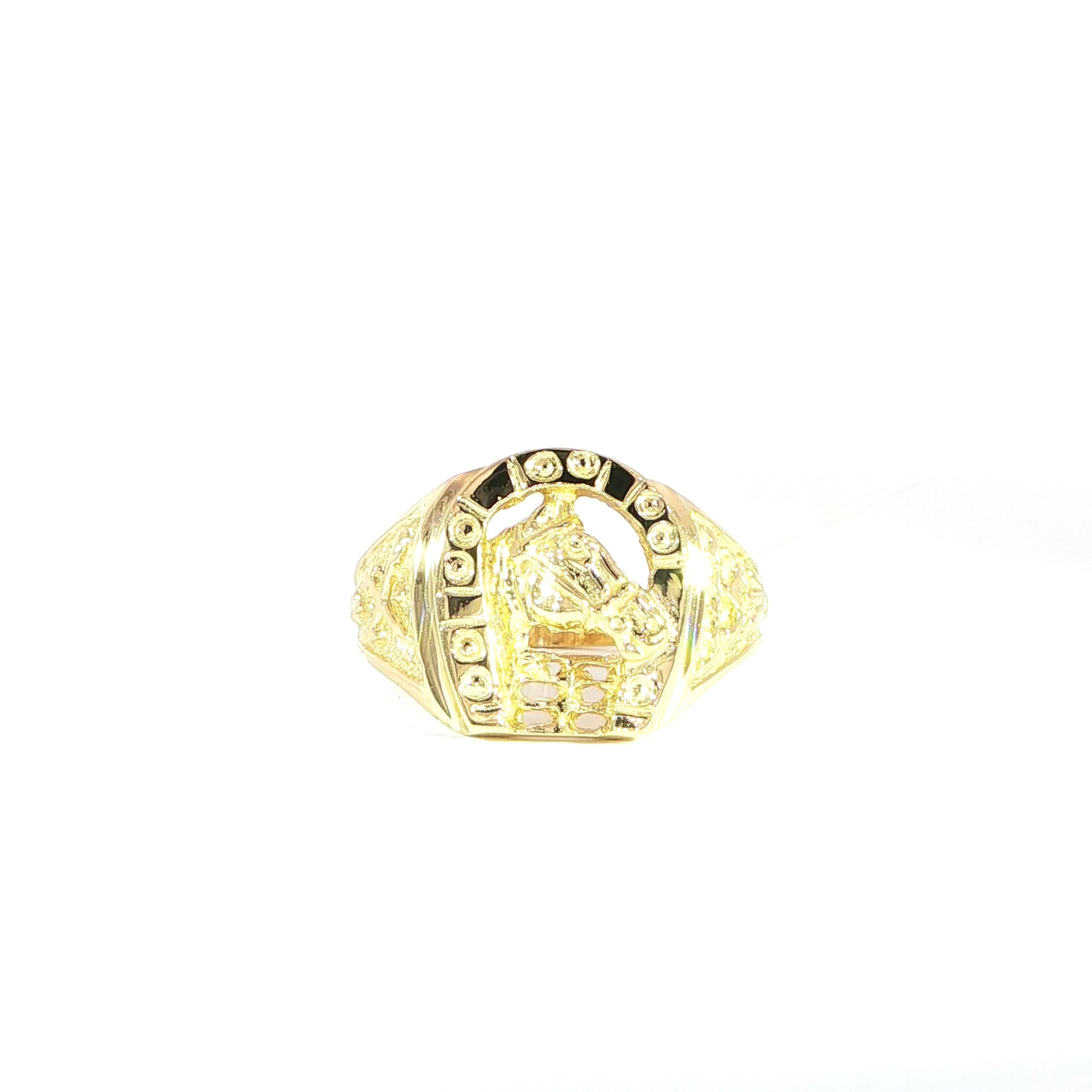 14K Gold Horse Ring