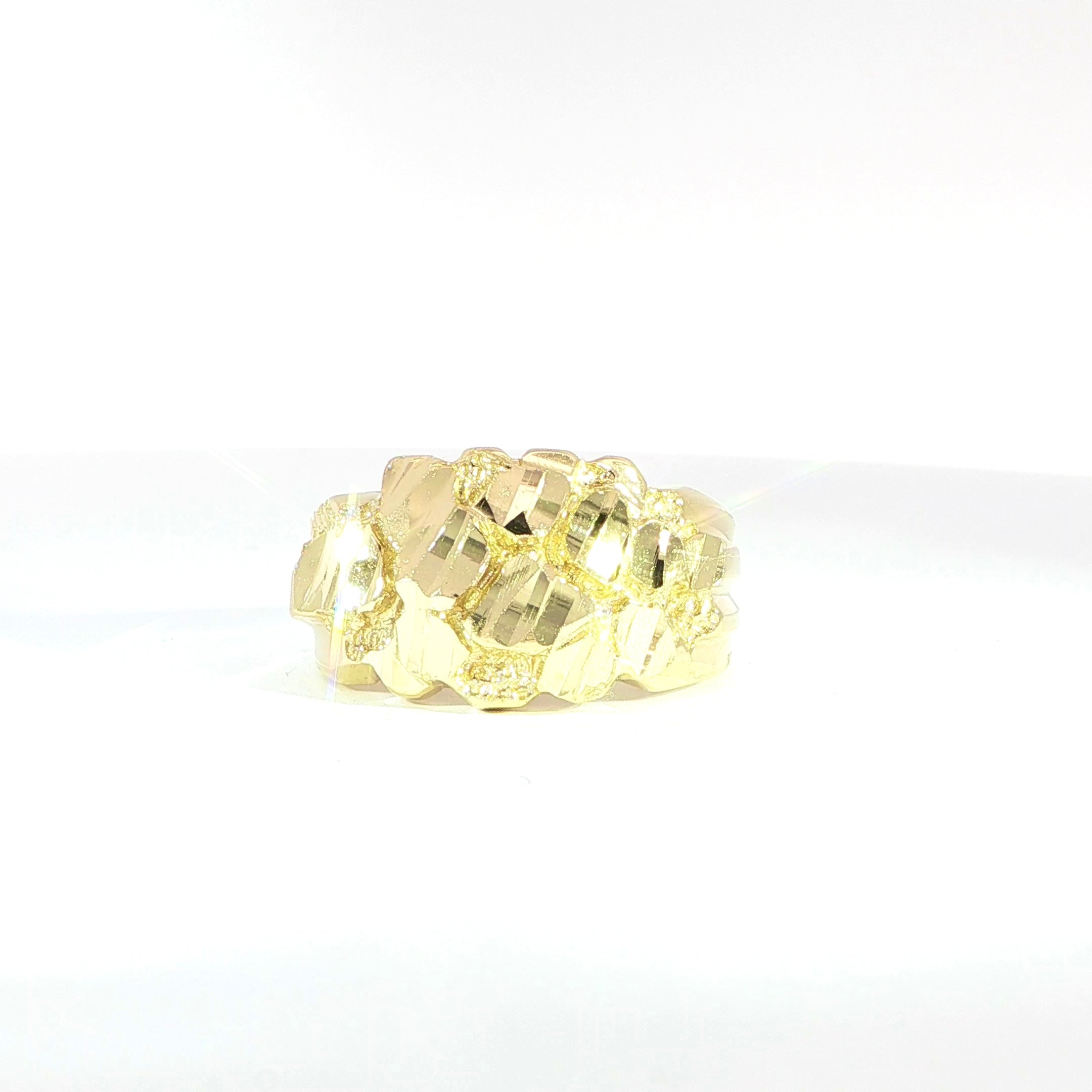 14K Yellow Gold Nugget Ring  - 4