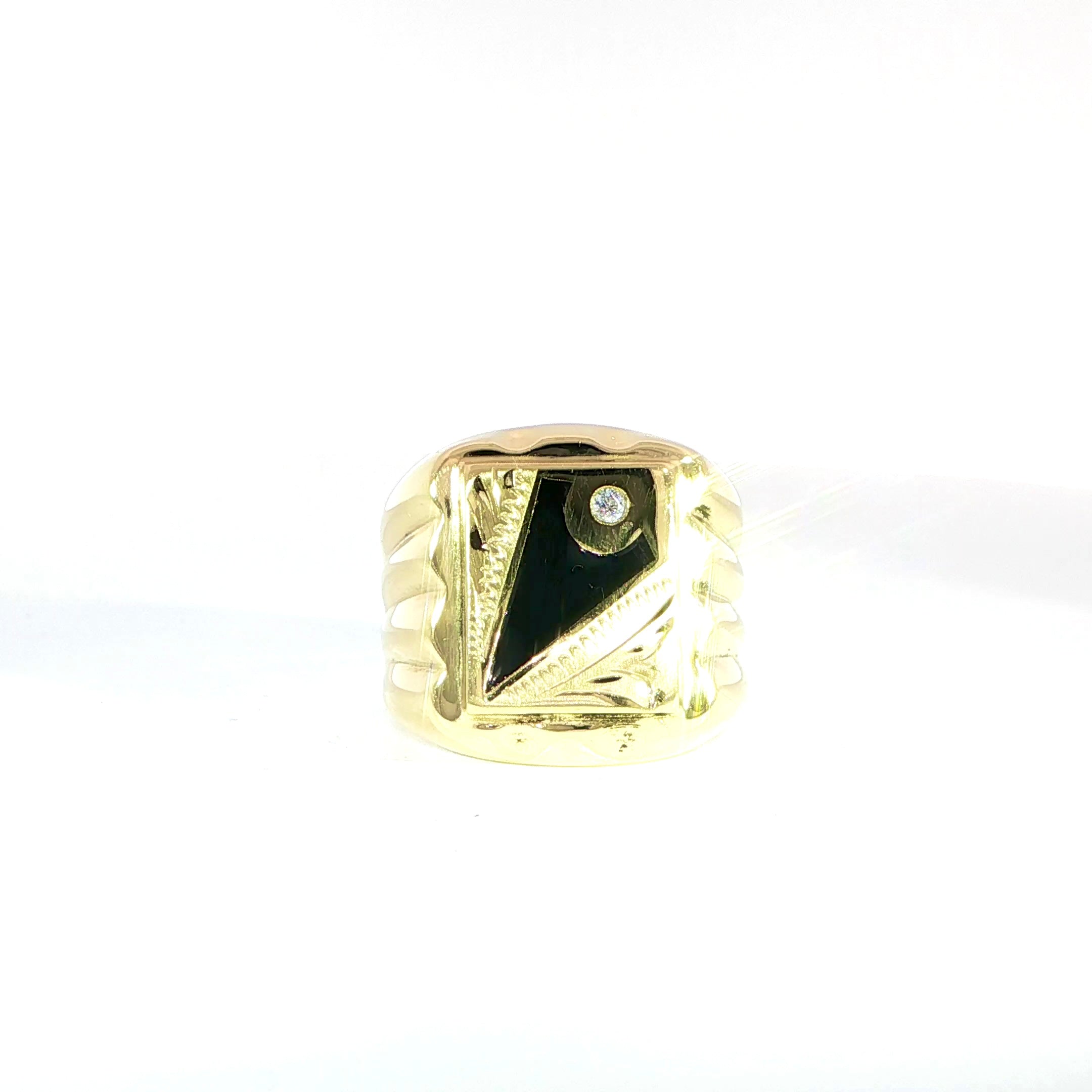 14K Gold with Onyx, Ring