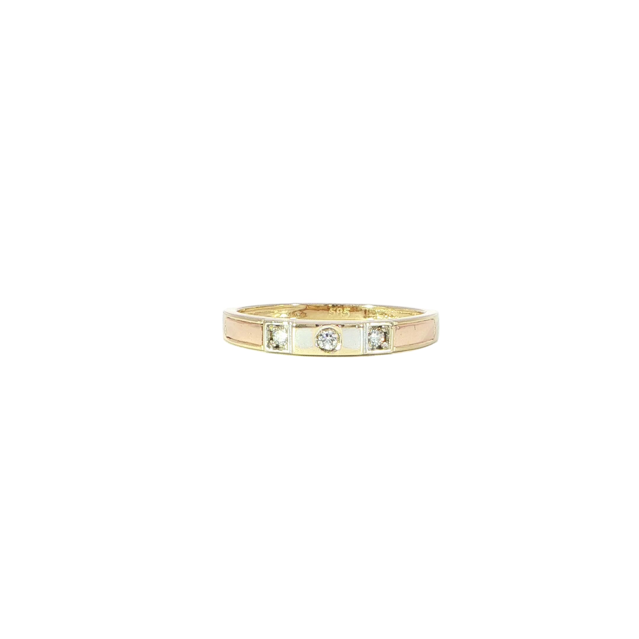 14K Yellow Gold Band with Natural Diamonds