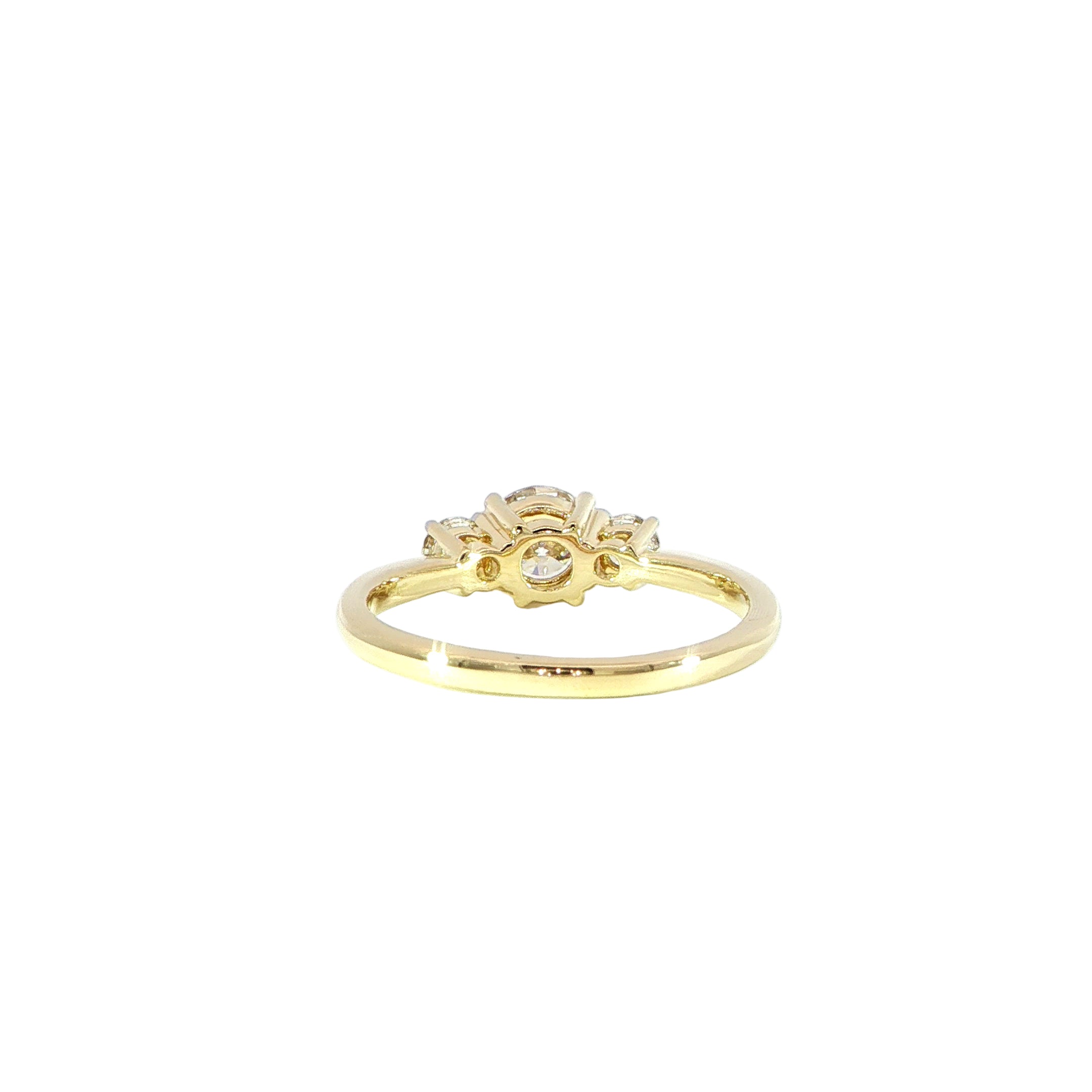 14K Gold Three-Stone Diamond Ring