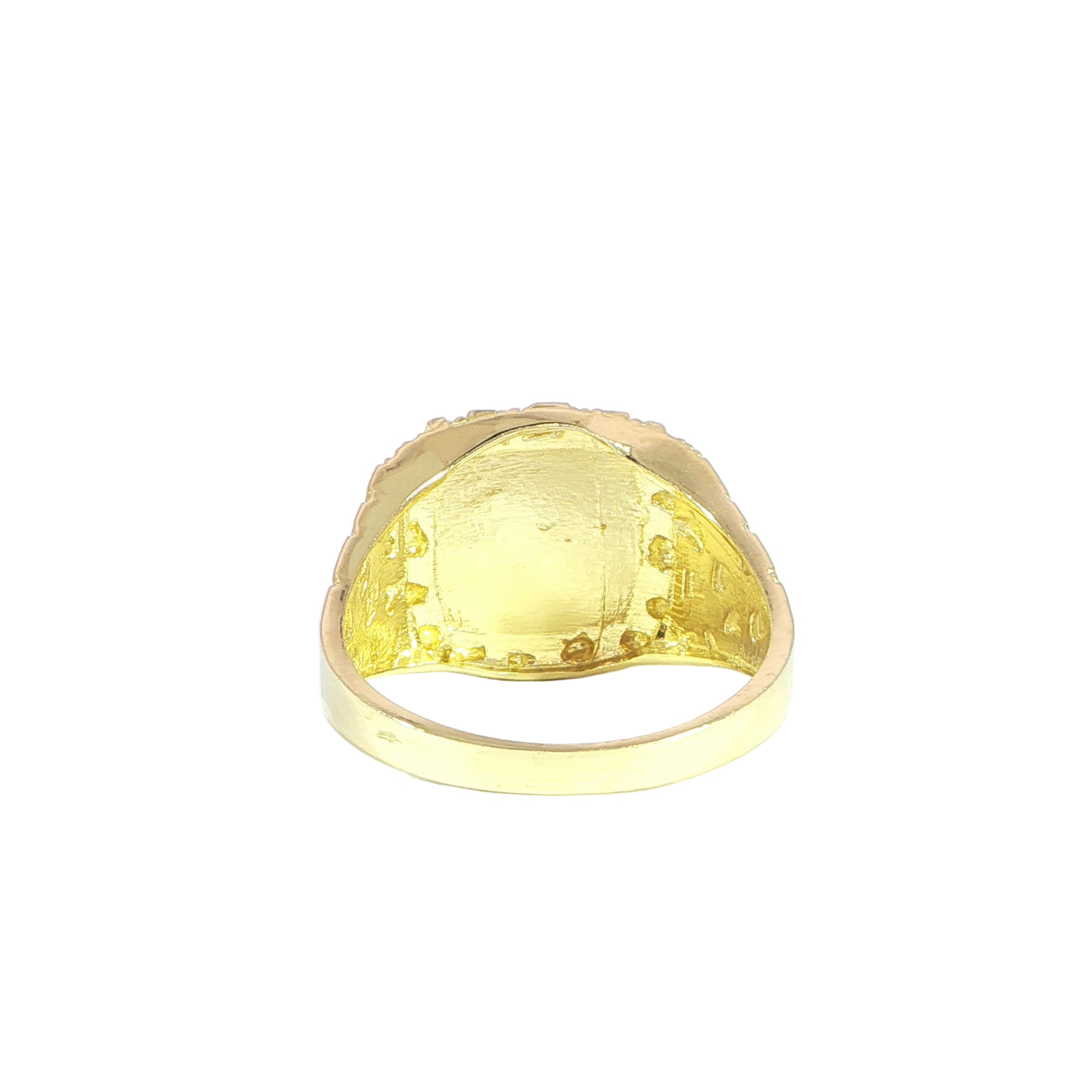 Mens Gold Horseshoe Nugget Ring Back