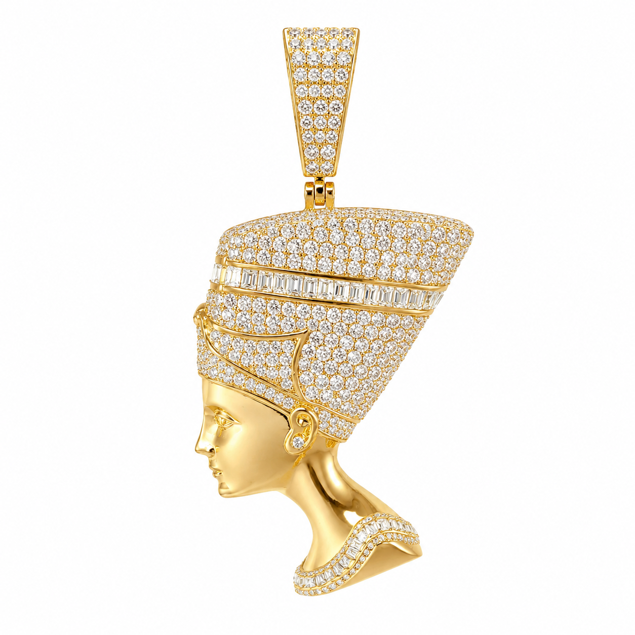 Ancient Egypt inspired pendant with Queen Nefertiti profile.