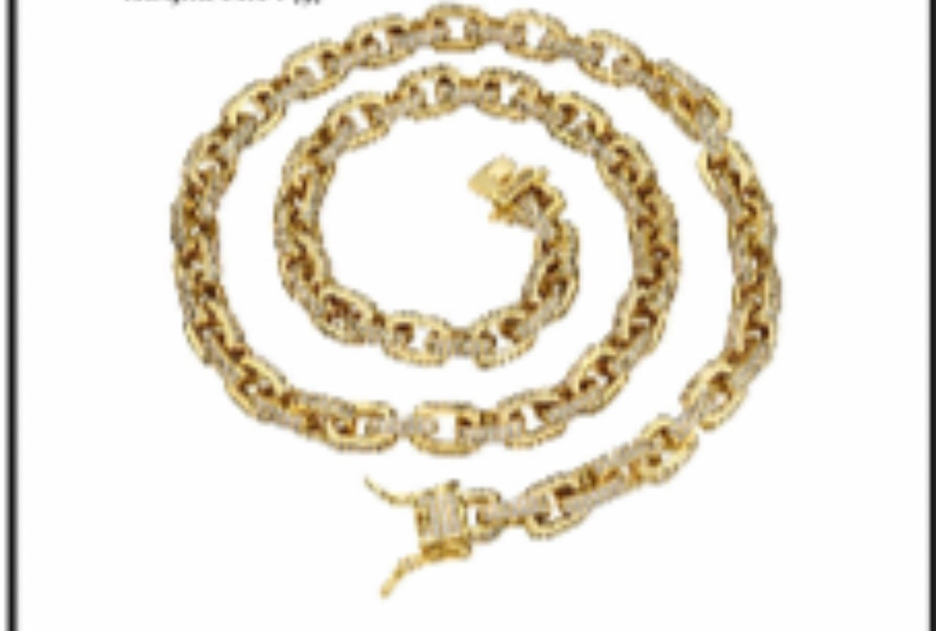 8.5mm New Fashion Moissanite Chain – 24 Inches – 19.75ctw
