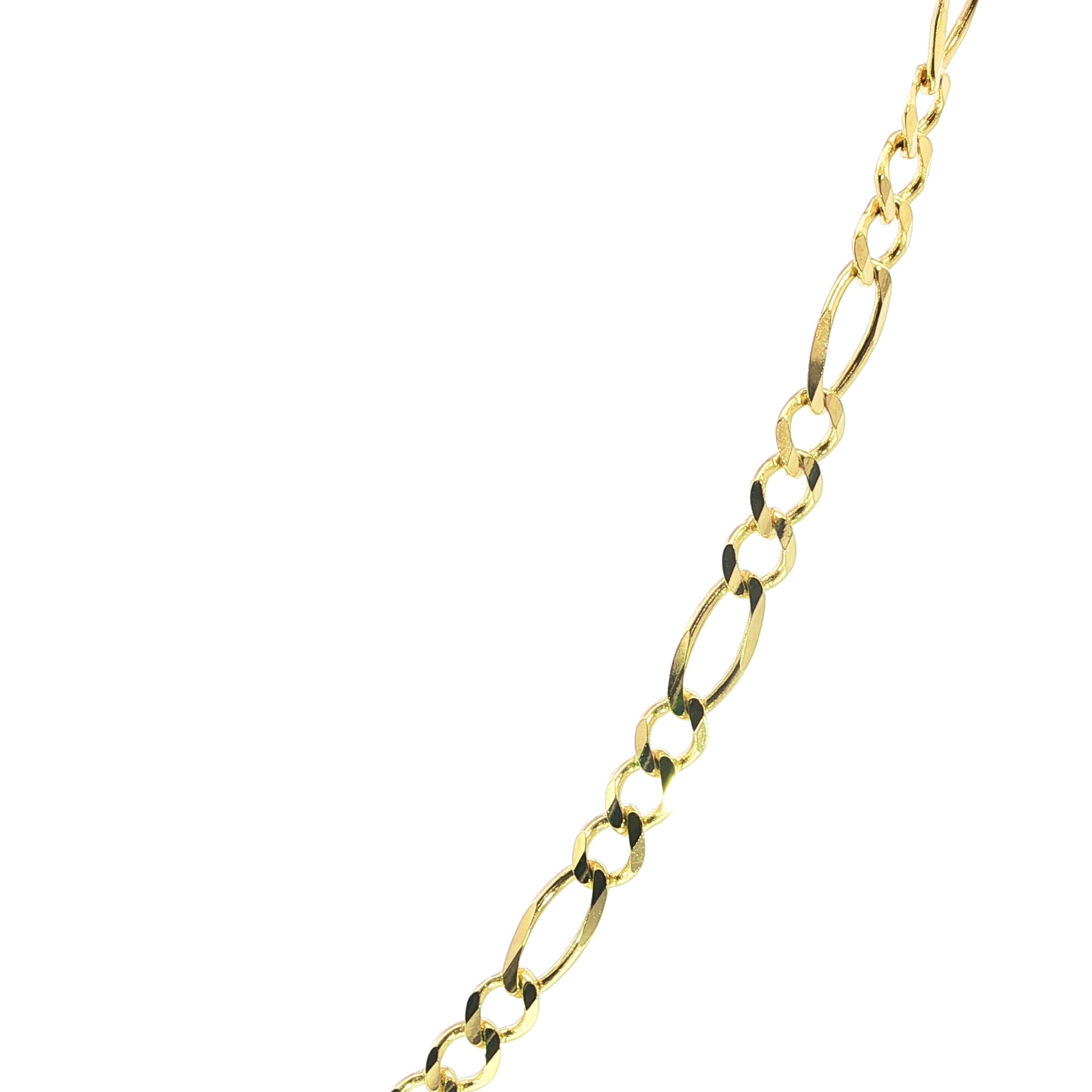 14K Yellow Gold Solid Figaro Chain - 4.5MM