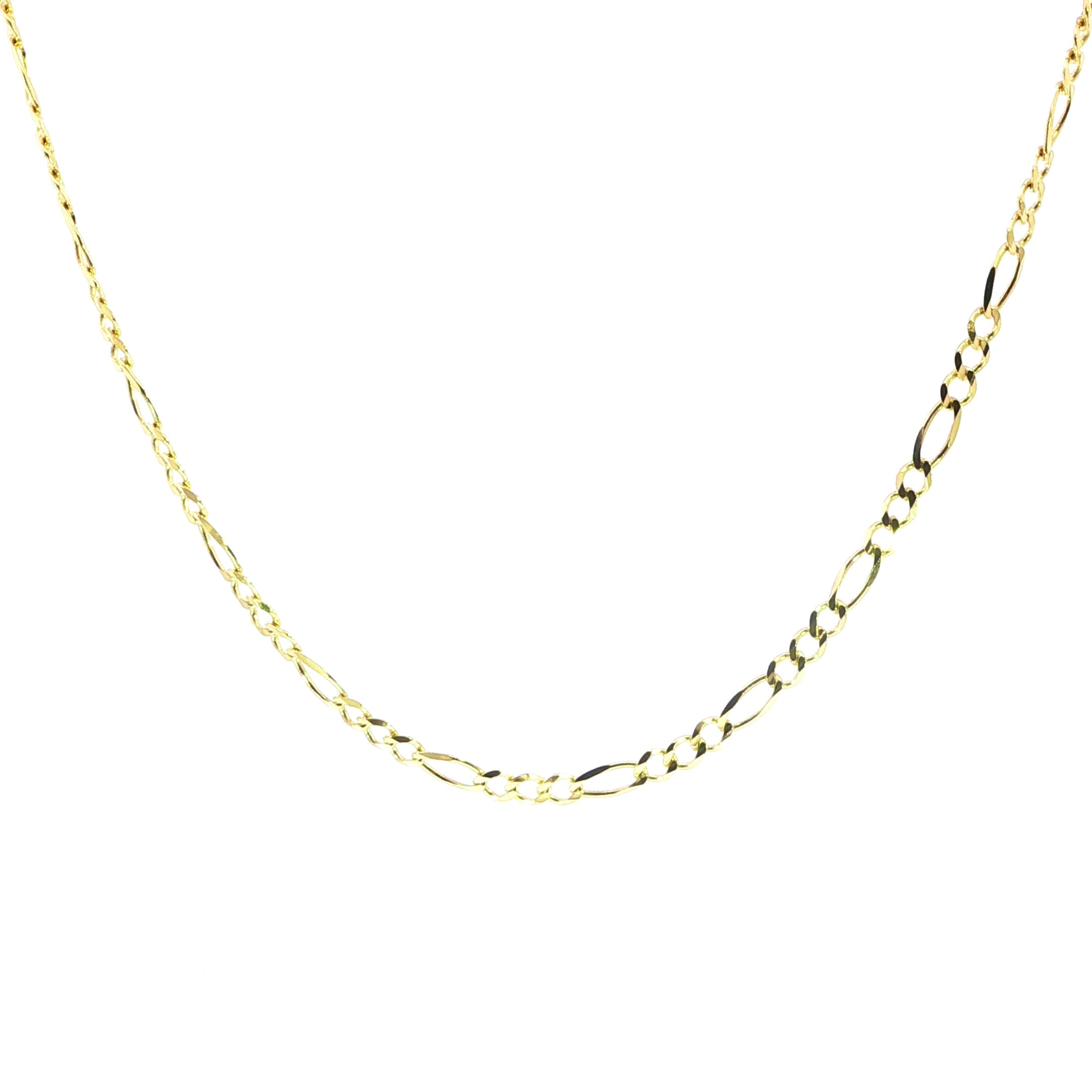 14K Yellow Gold Solid Figaro Chain - 4.5MM