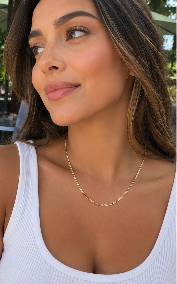 Classic 2.5MM 10K Yellow Gold Cuban Necklace