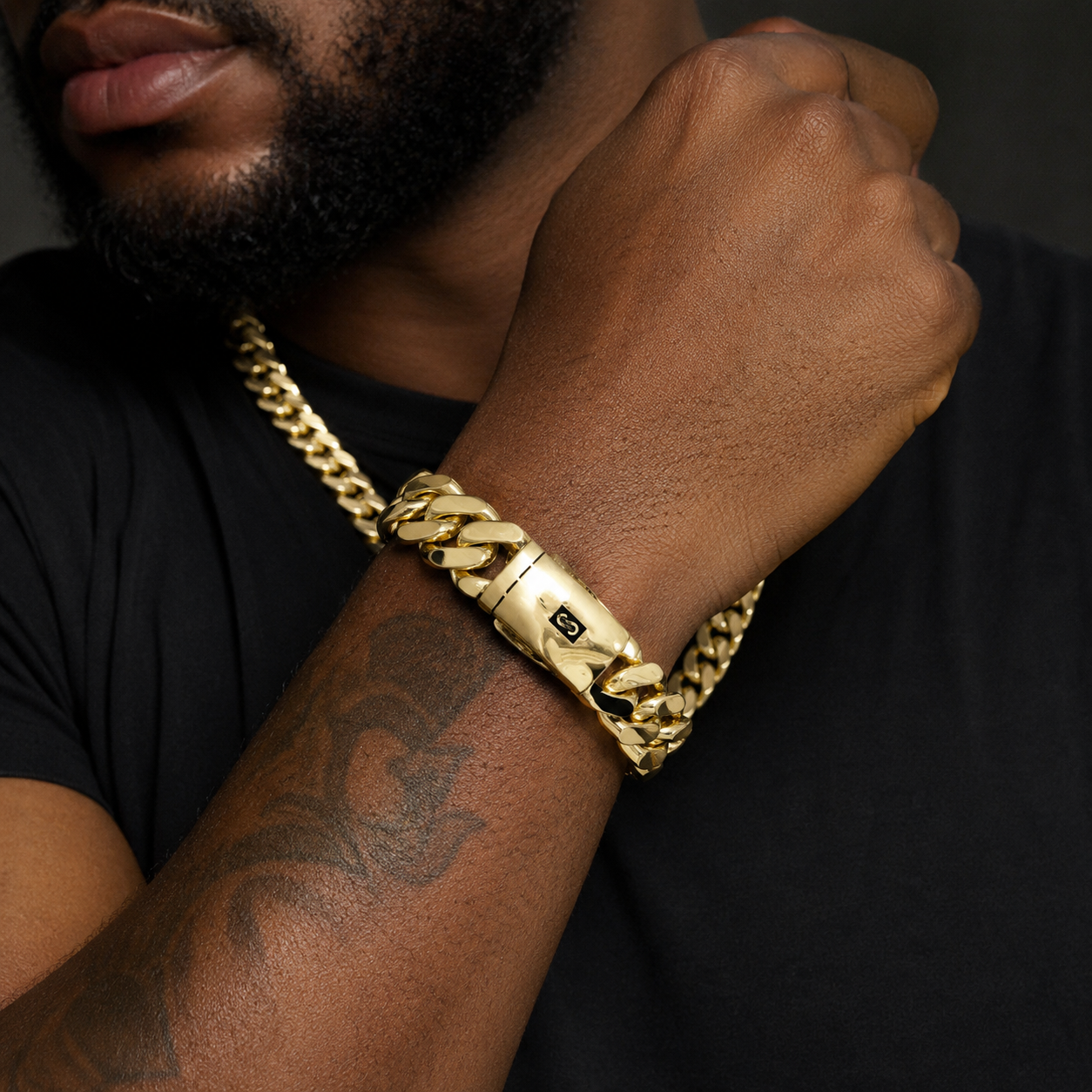 Luxury 15MM Miami Cuban bracelet with Monaco clasp