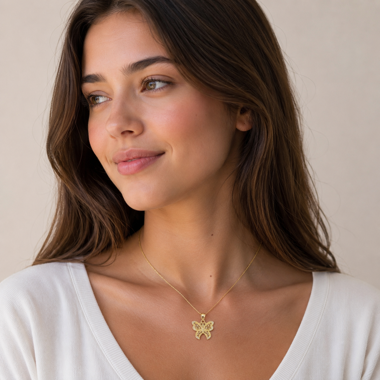 Yellow Gold Butterfly Pendant