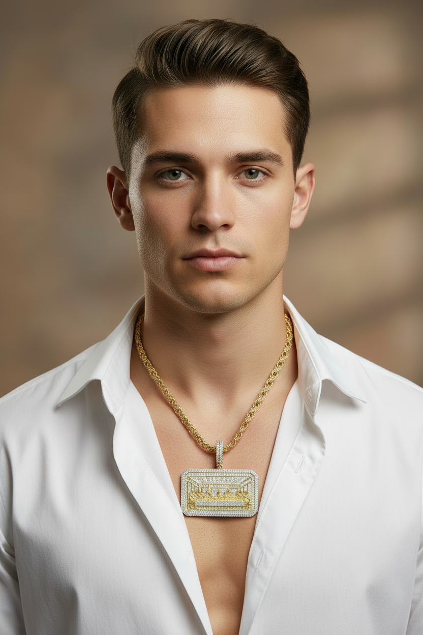 Sterling Silver Last Supper Pendant – VVS Moissanite 9 CTW