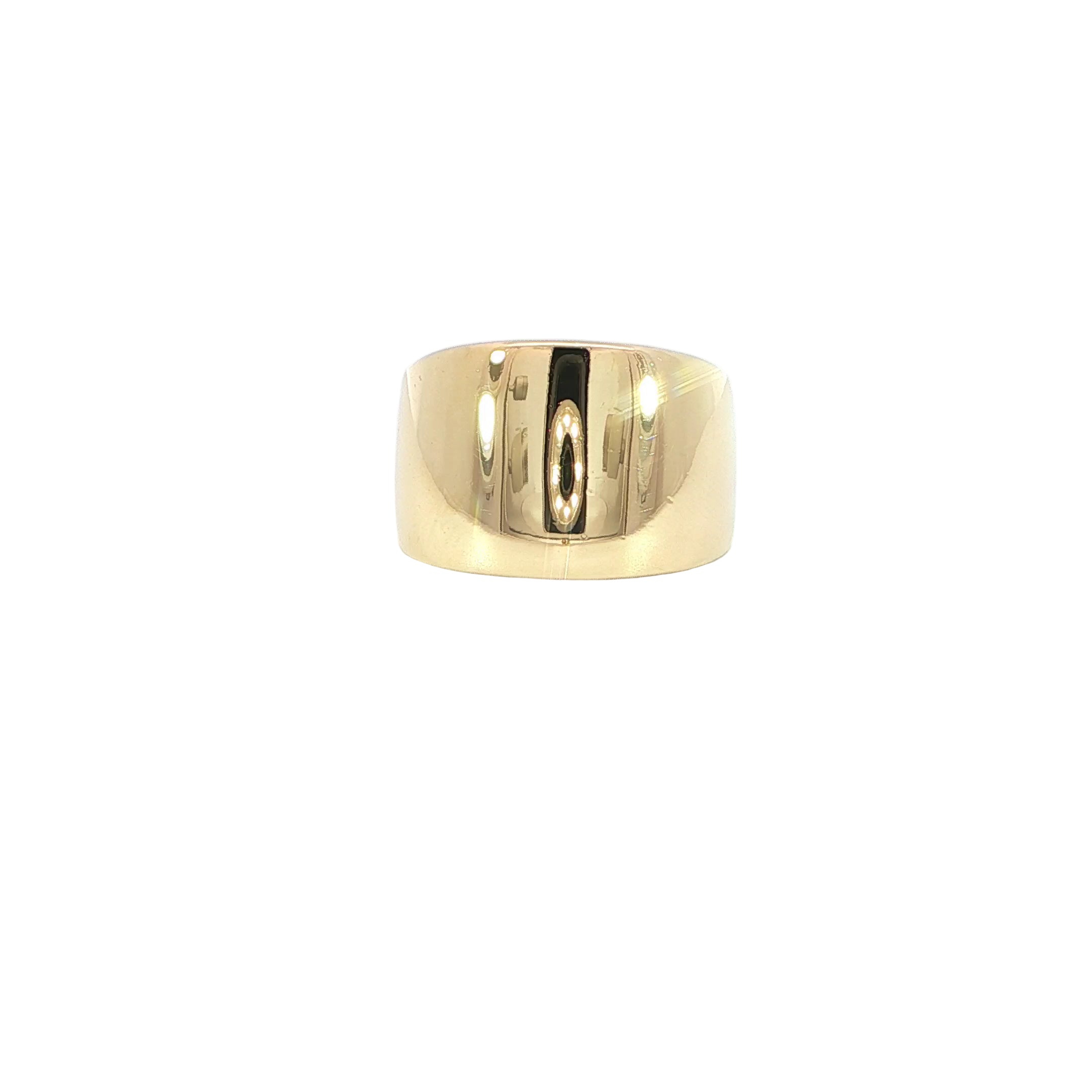 14K Solid Yellow Gold Dome Ring