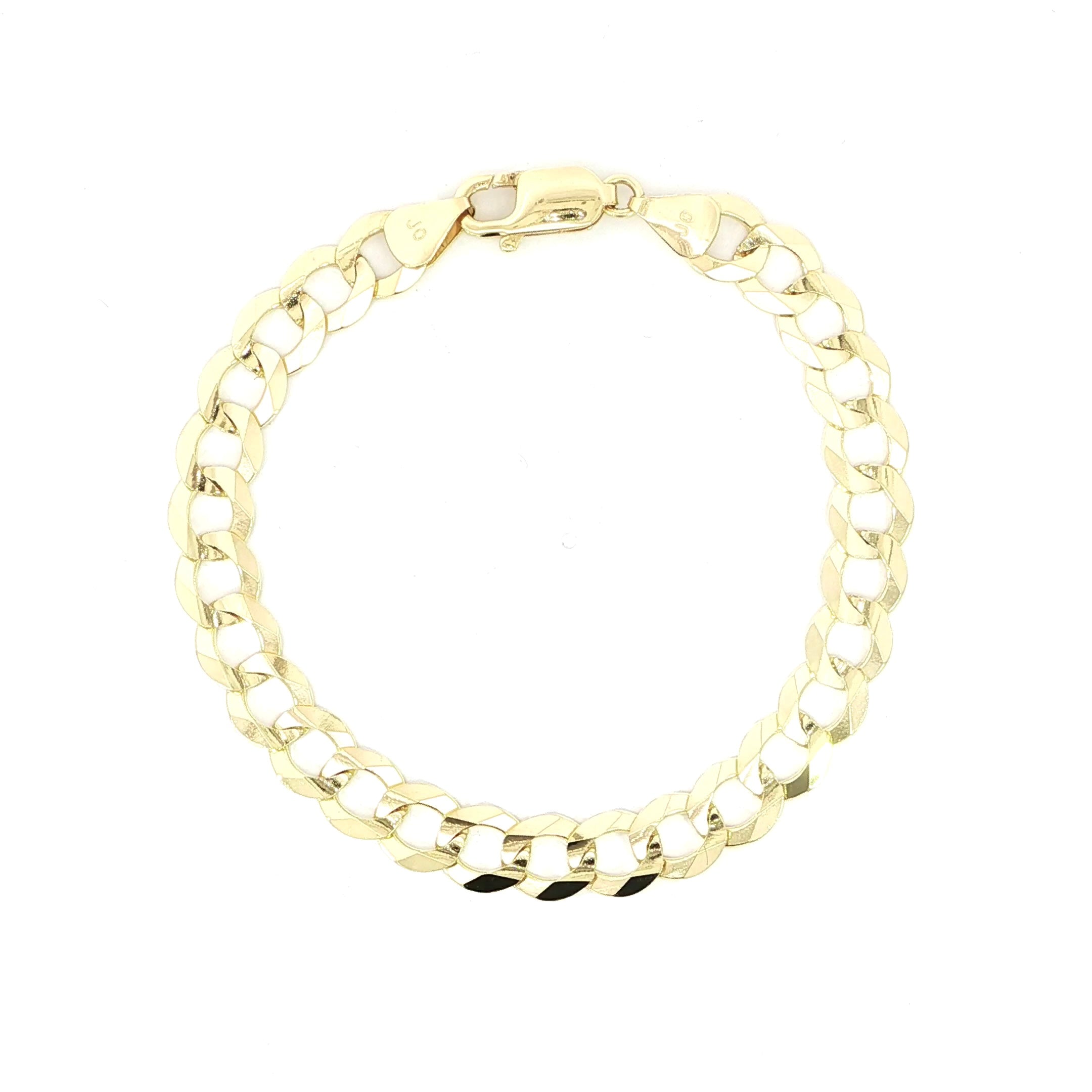 10K Yellow Gold Solid Cuban Bracelet - 8.5MM