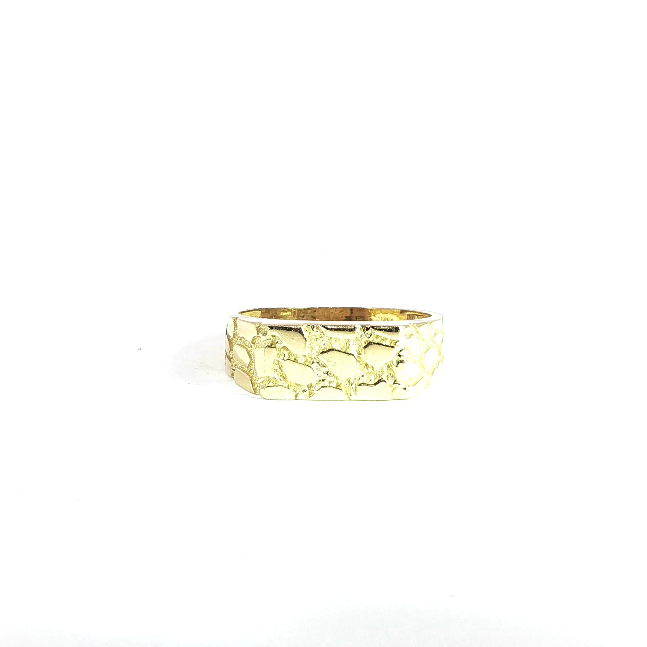 14K Yellow Gold Nugget Design Band – 7.6mm