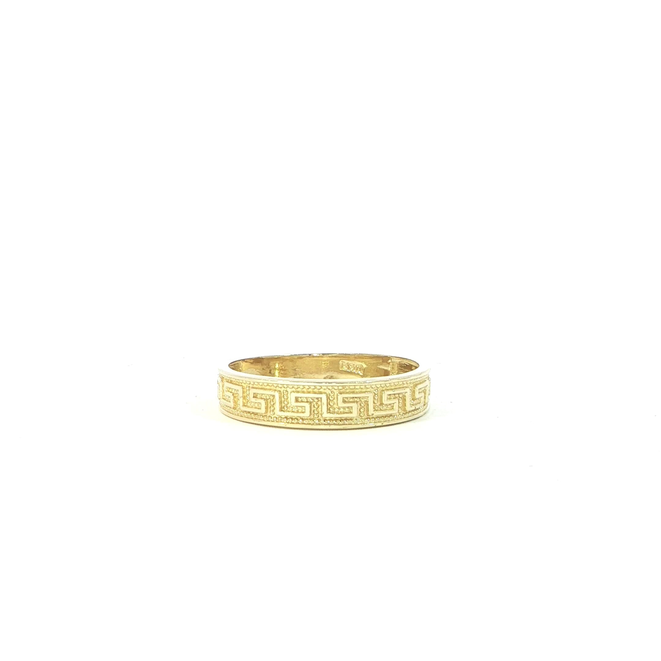 10K Yellow Gold Greek Key Band Ring