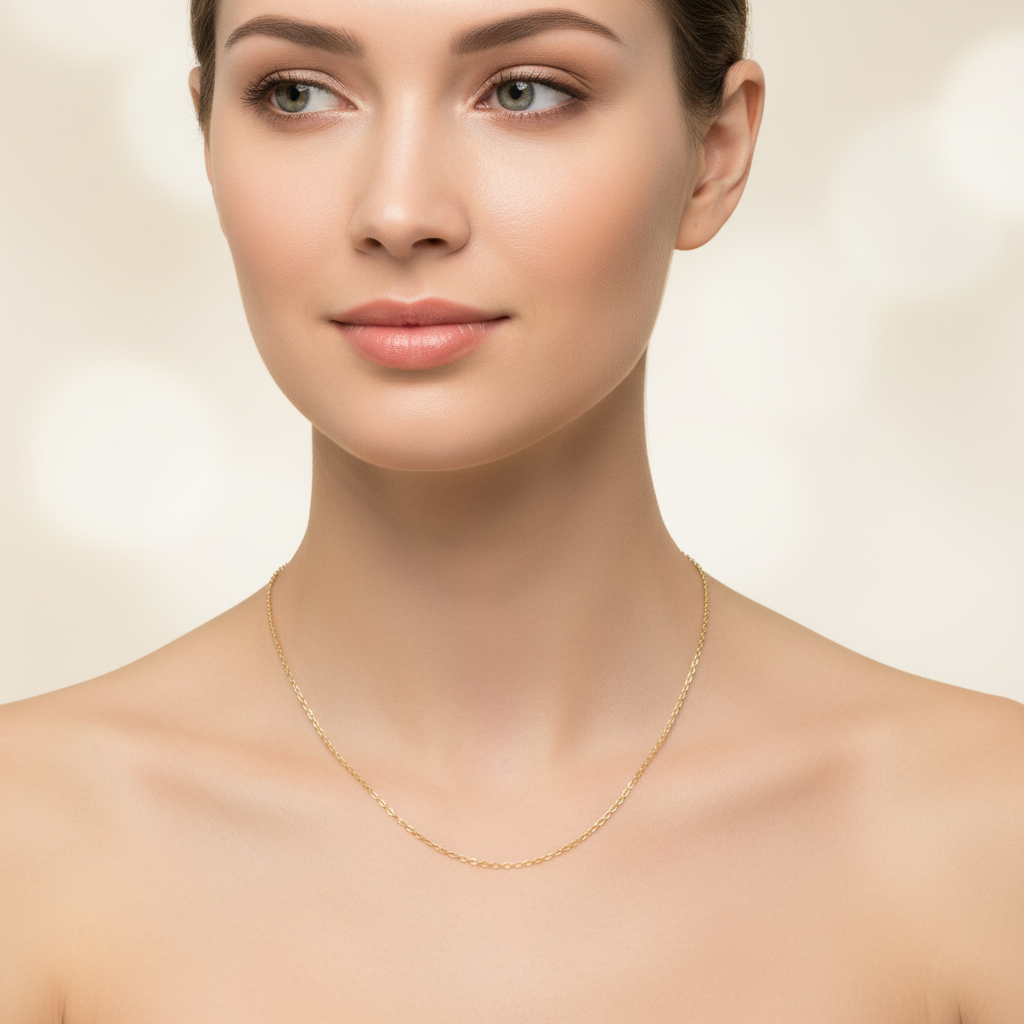 14K Yellow Gold Solid Hermes Link Necklace - 2.3MM