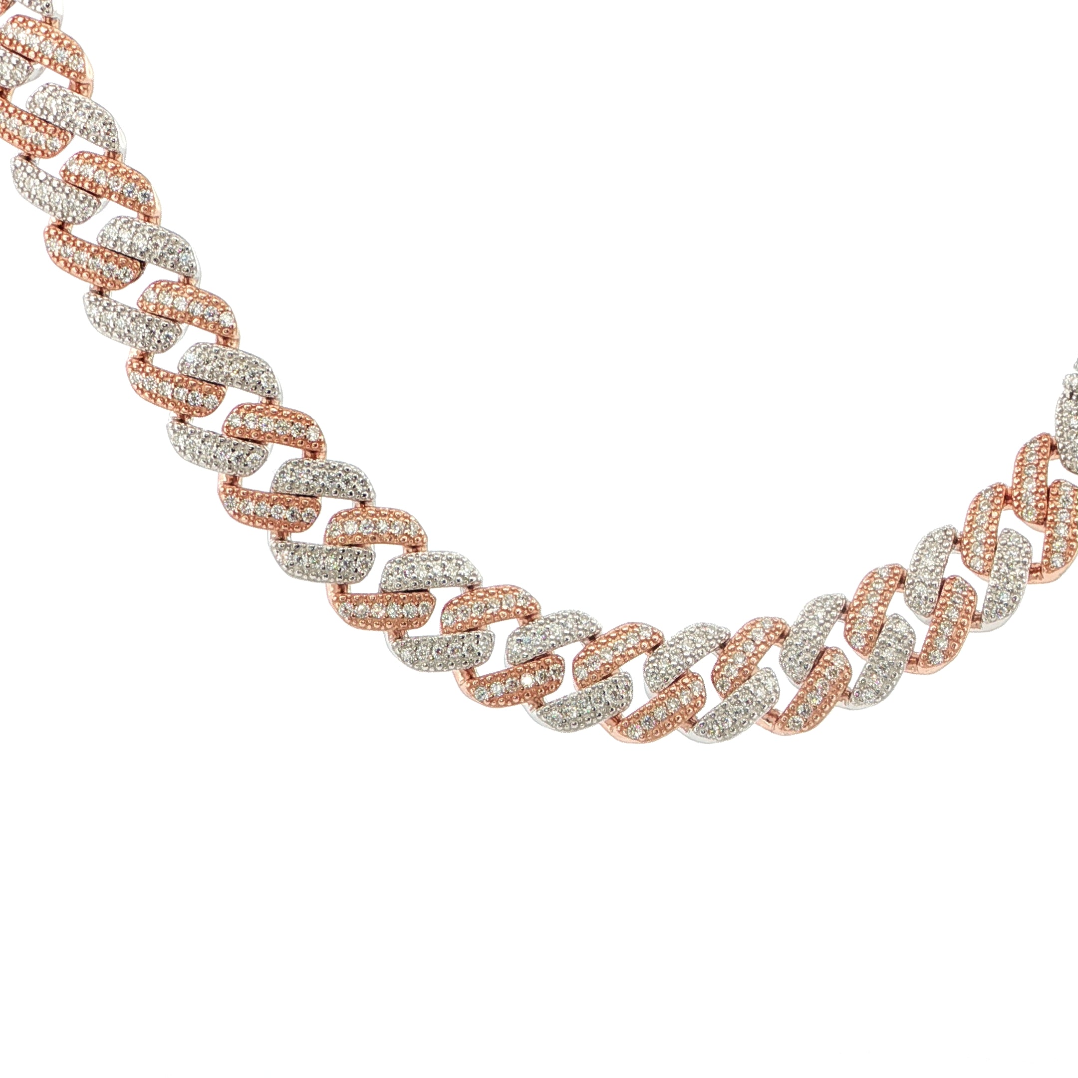 Sterling Silver Solid Miami Cuban Chain – VVS Moissanite – 12MM