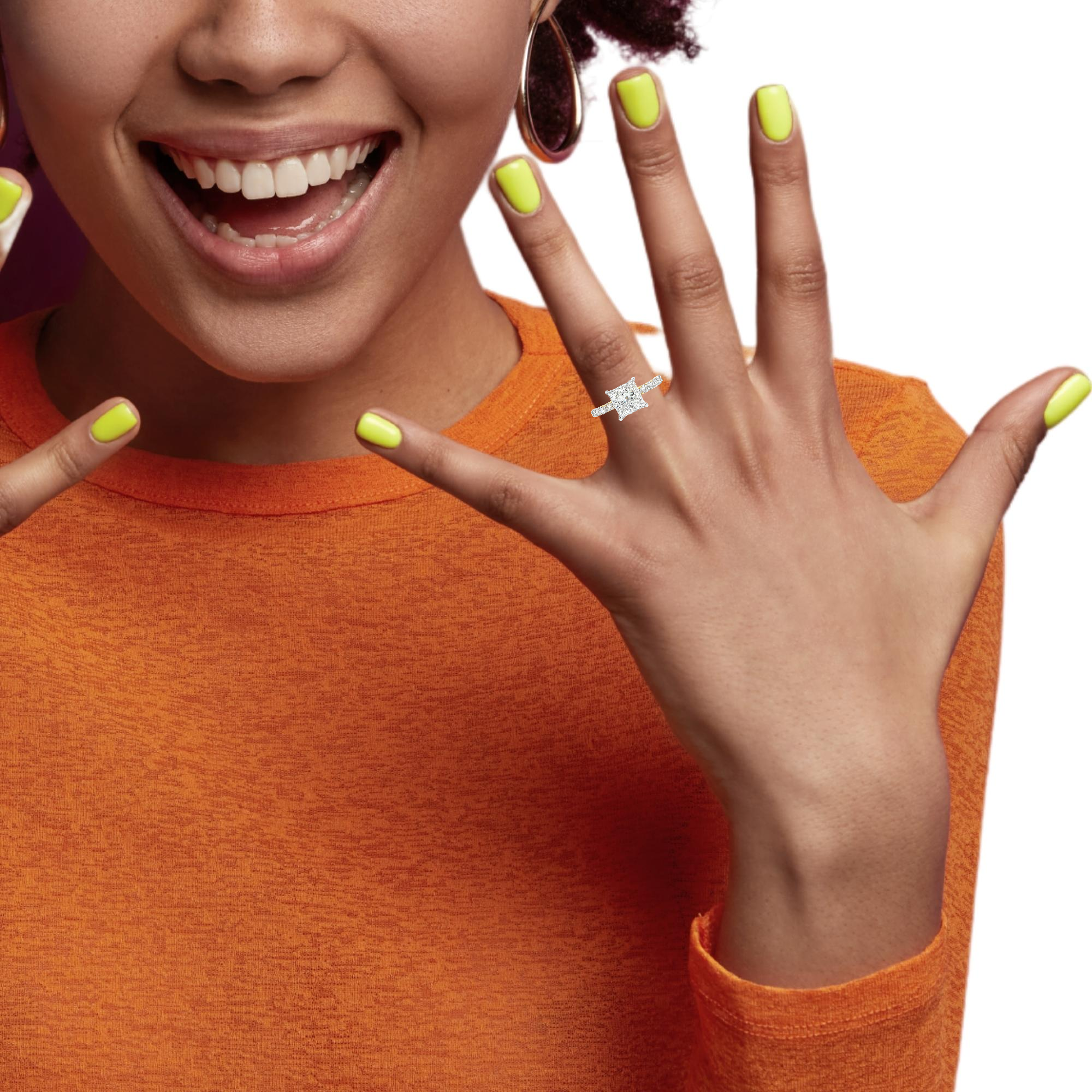 14K Princess-Cut Diamond Ring