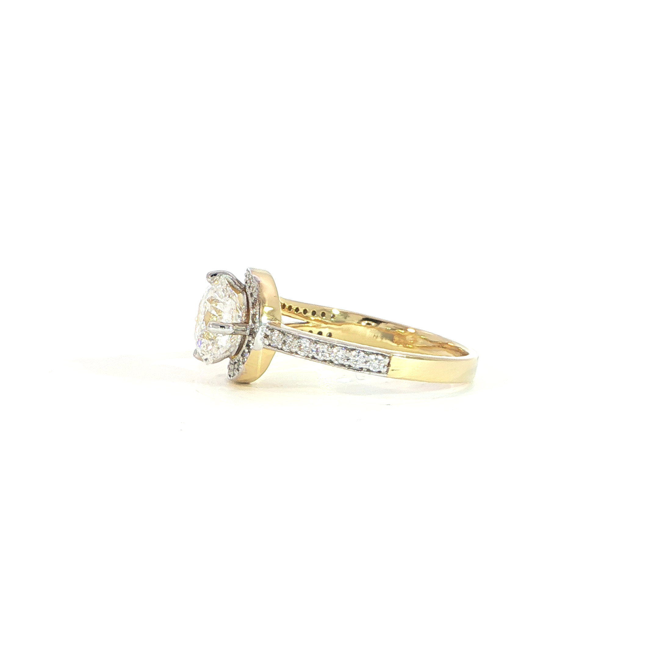 14K Gold Round Diamond Engagement Ring