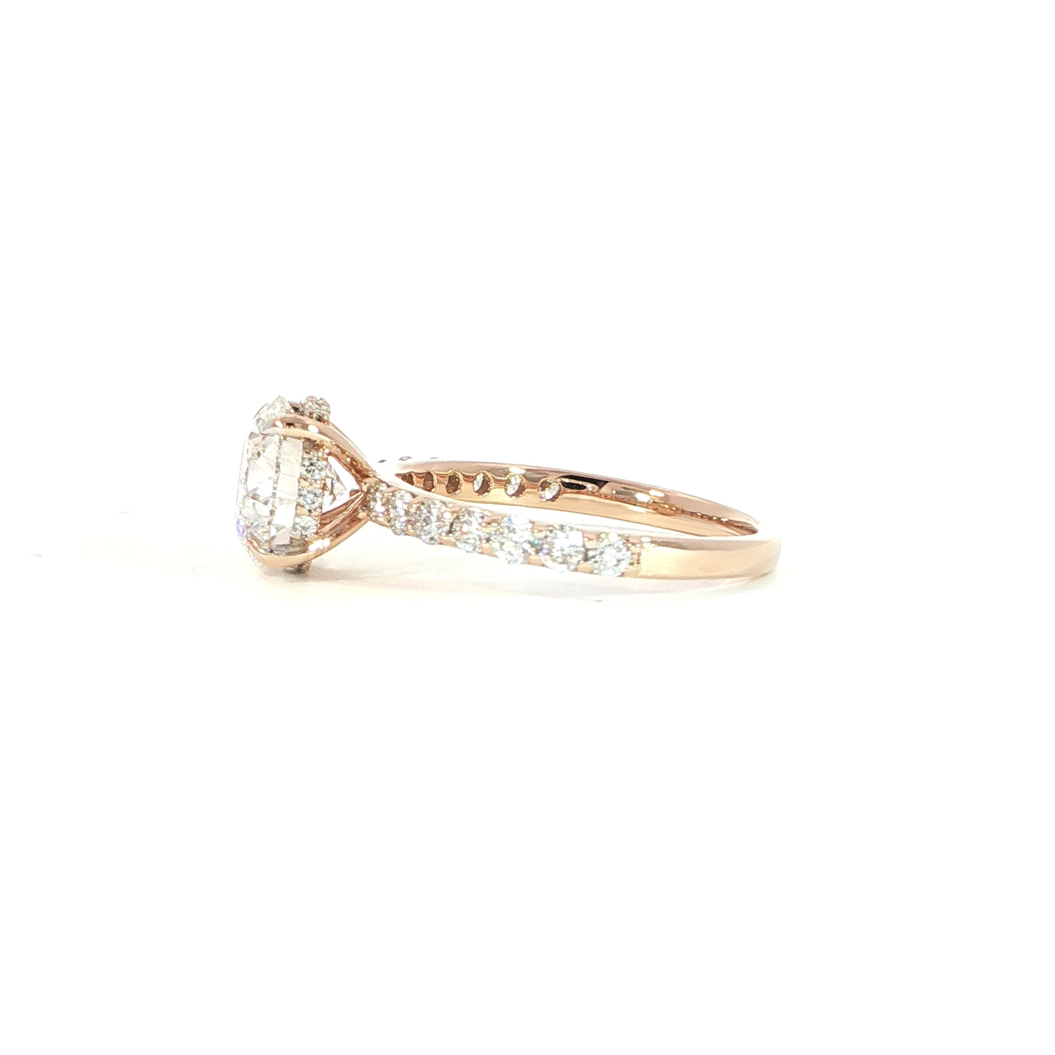 14K Gold Round Diamond Engagement Ring