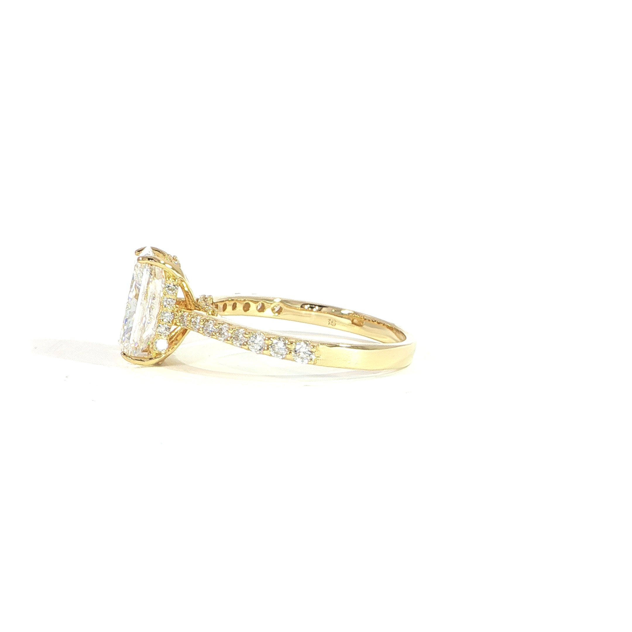 14K Radiant Cut Diamond Ring