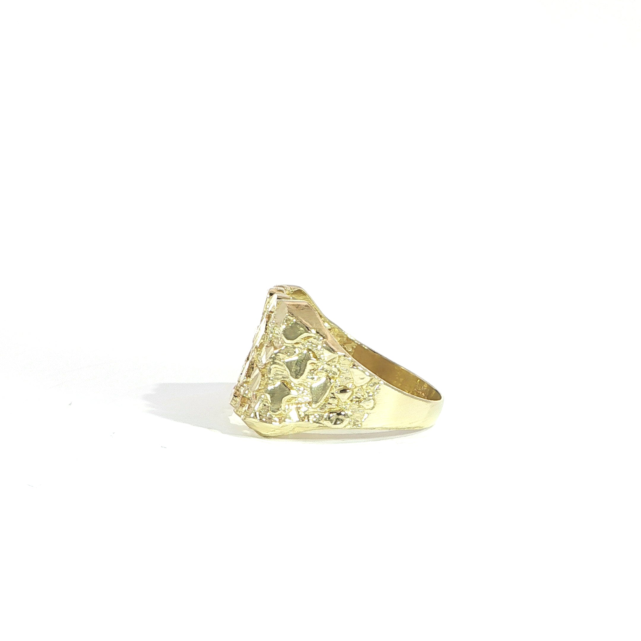 10K Yellow Gold Nugget Ring – 14mm