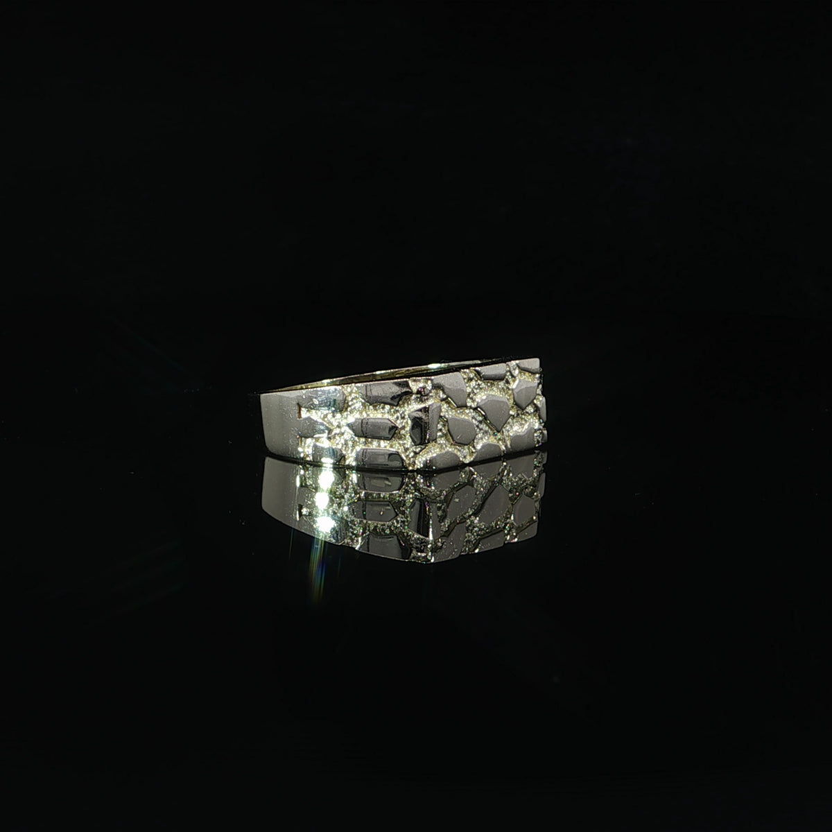 14K Yellow Gold Nugget Ring – 8MM