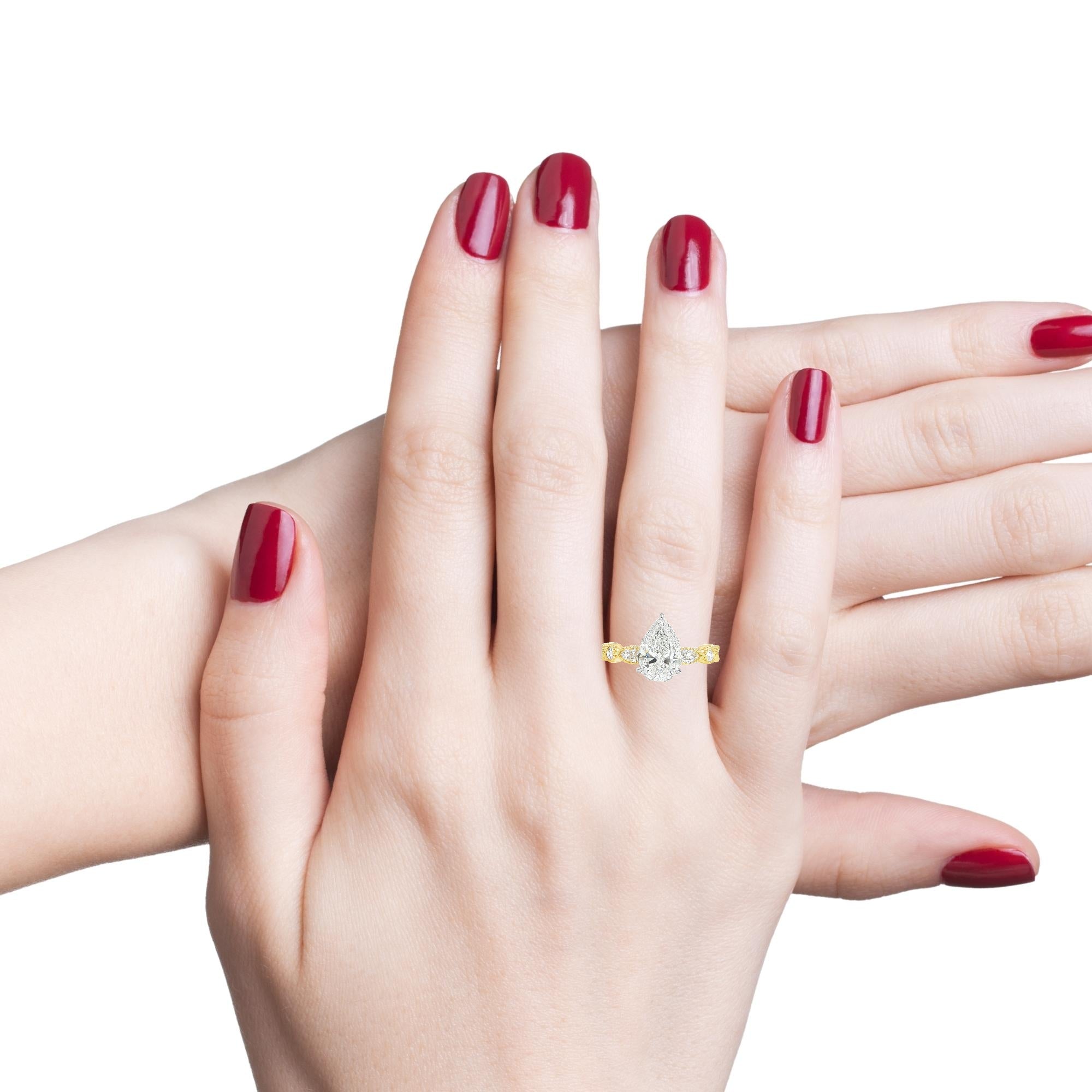 14K Pear-Shape Diamond Ring