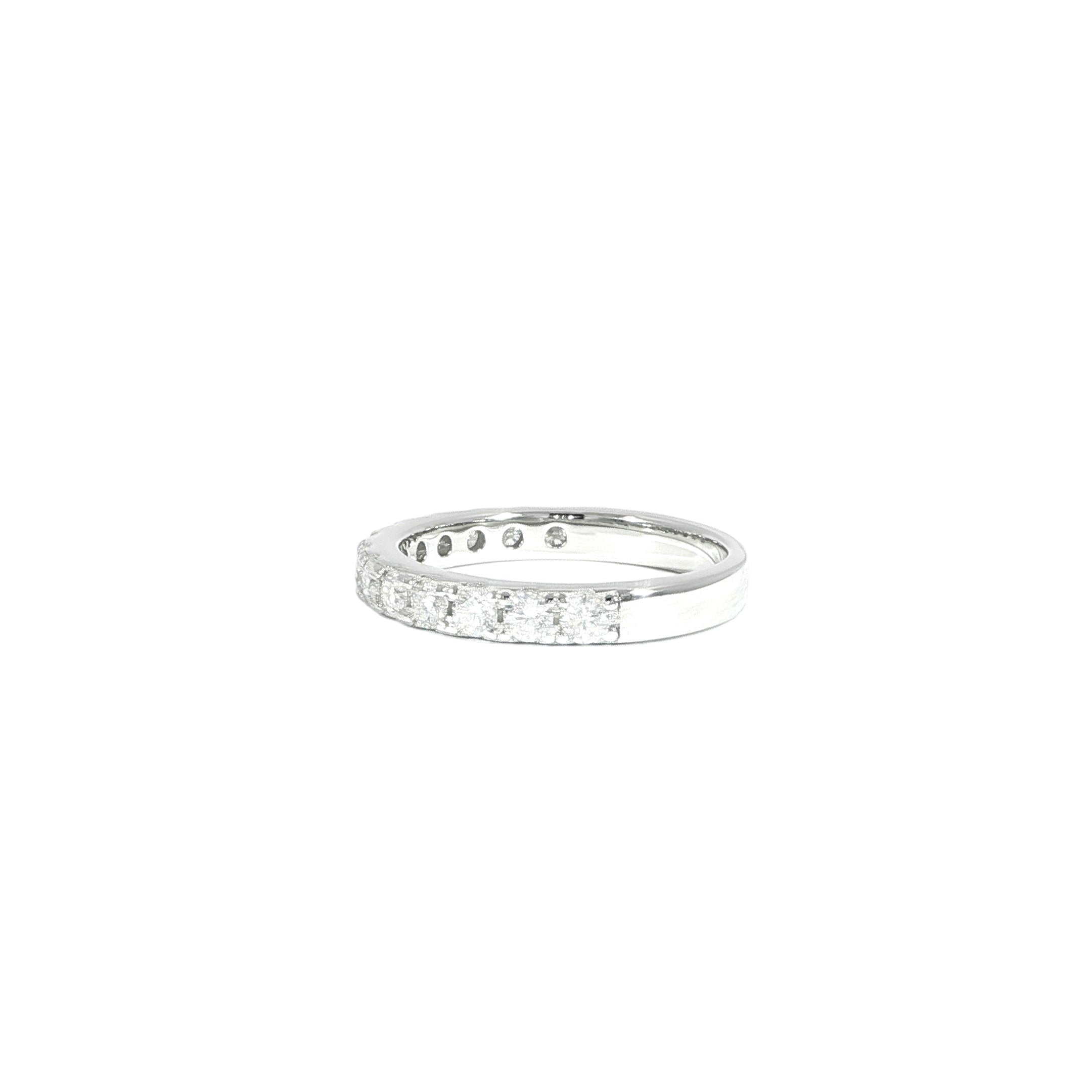 Sterling Silver 0.90CTW Moissanite Eternity Band