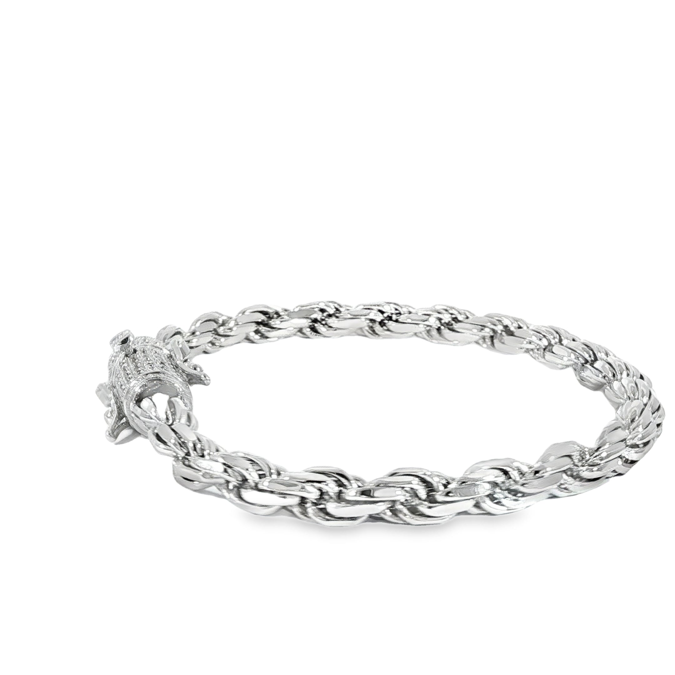 Sterling Silver rope bracelet with VVS Moissanite sparkle