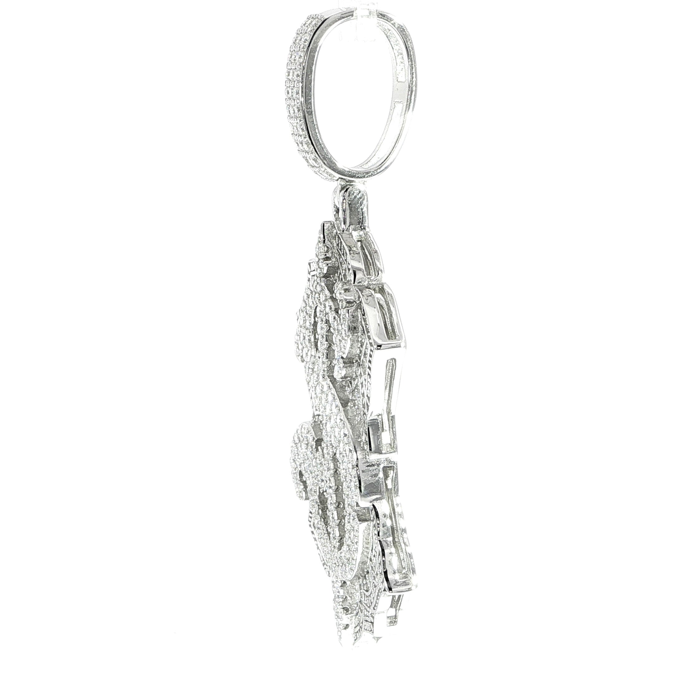 Sterling Silver Money Symbol Moissanite Pendant – 2.29ctw