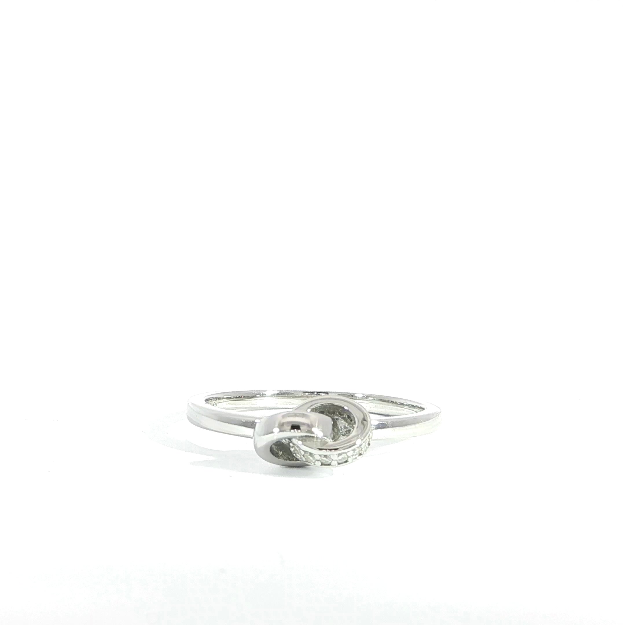 Sterling Silver Love Knot Moissanite Ring