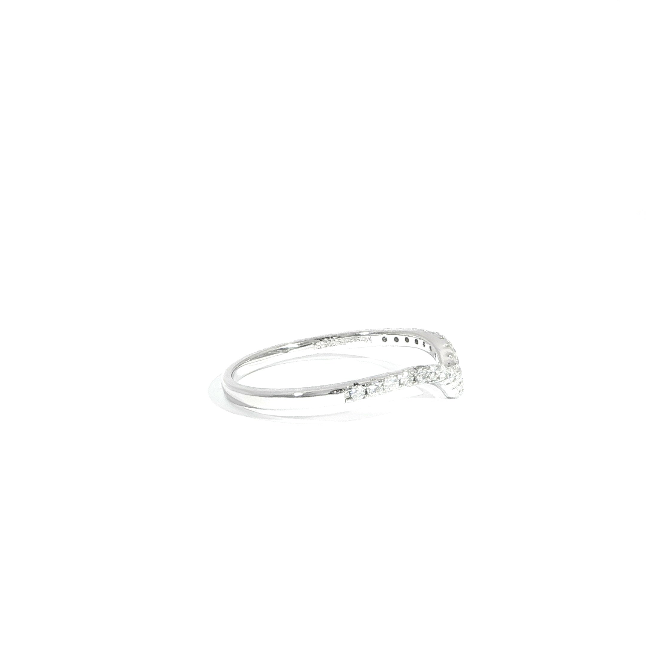 Sterling Silver Chevron Moissanite Band – 0.20ctw